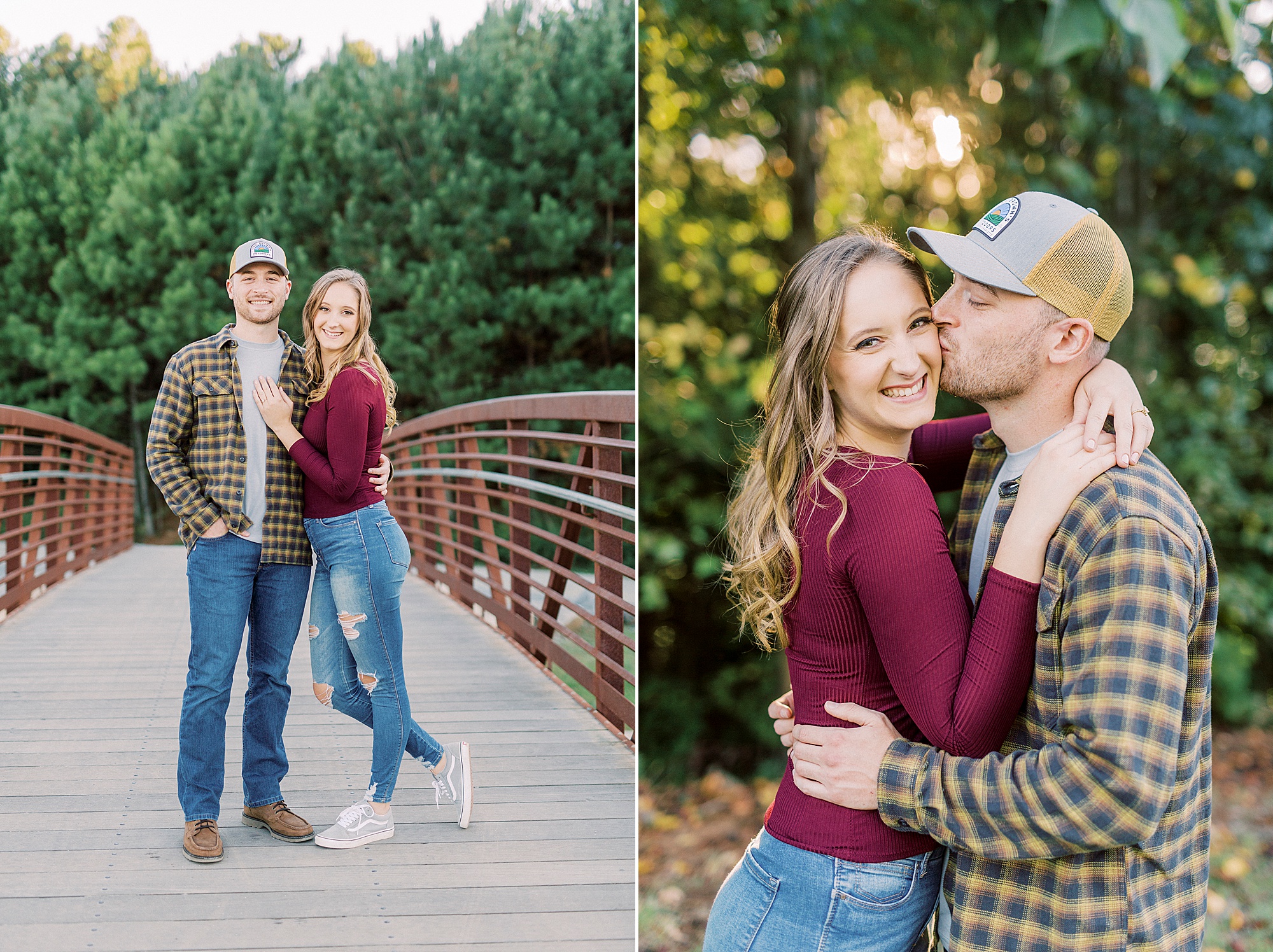 fall engagement session in Charlotte NC at Whitewater Center