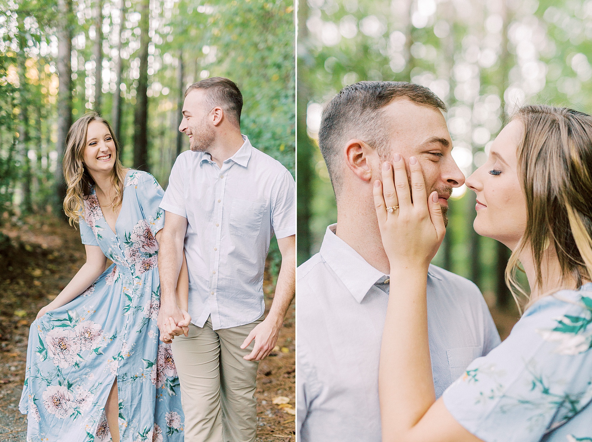 couple hugs on path in the Whitewater Center