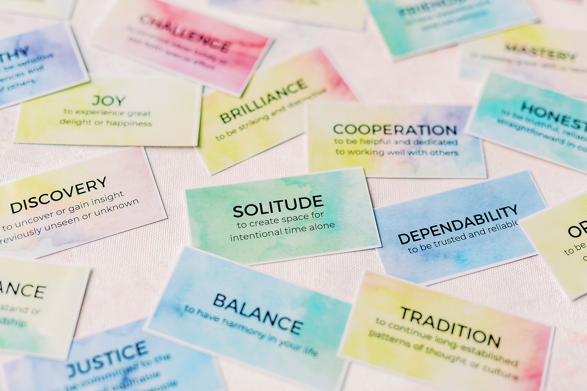 watercolor affirmation cards by Charlotte artist