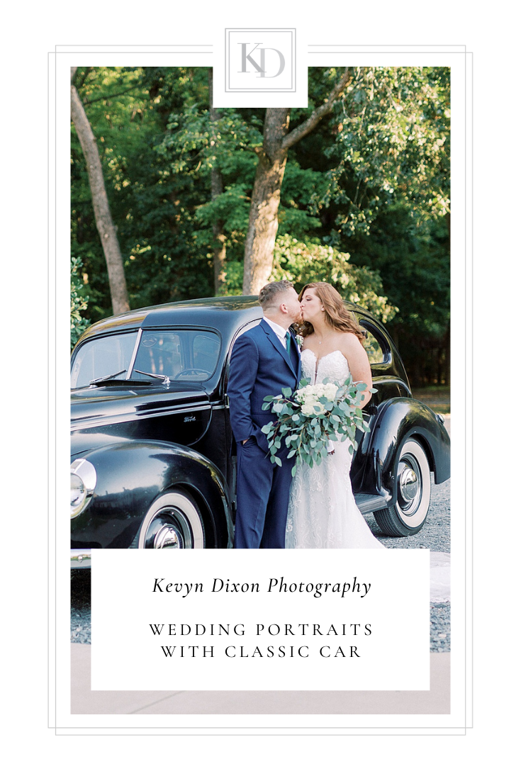 Elegant Wedding at the Dairy Barn with a classic car and emerald details photographed by NC wedding photographer Kevyn Dixon Photography