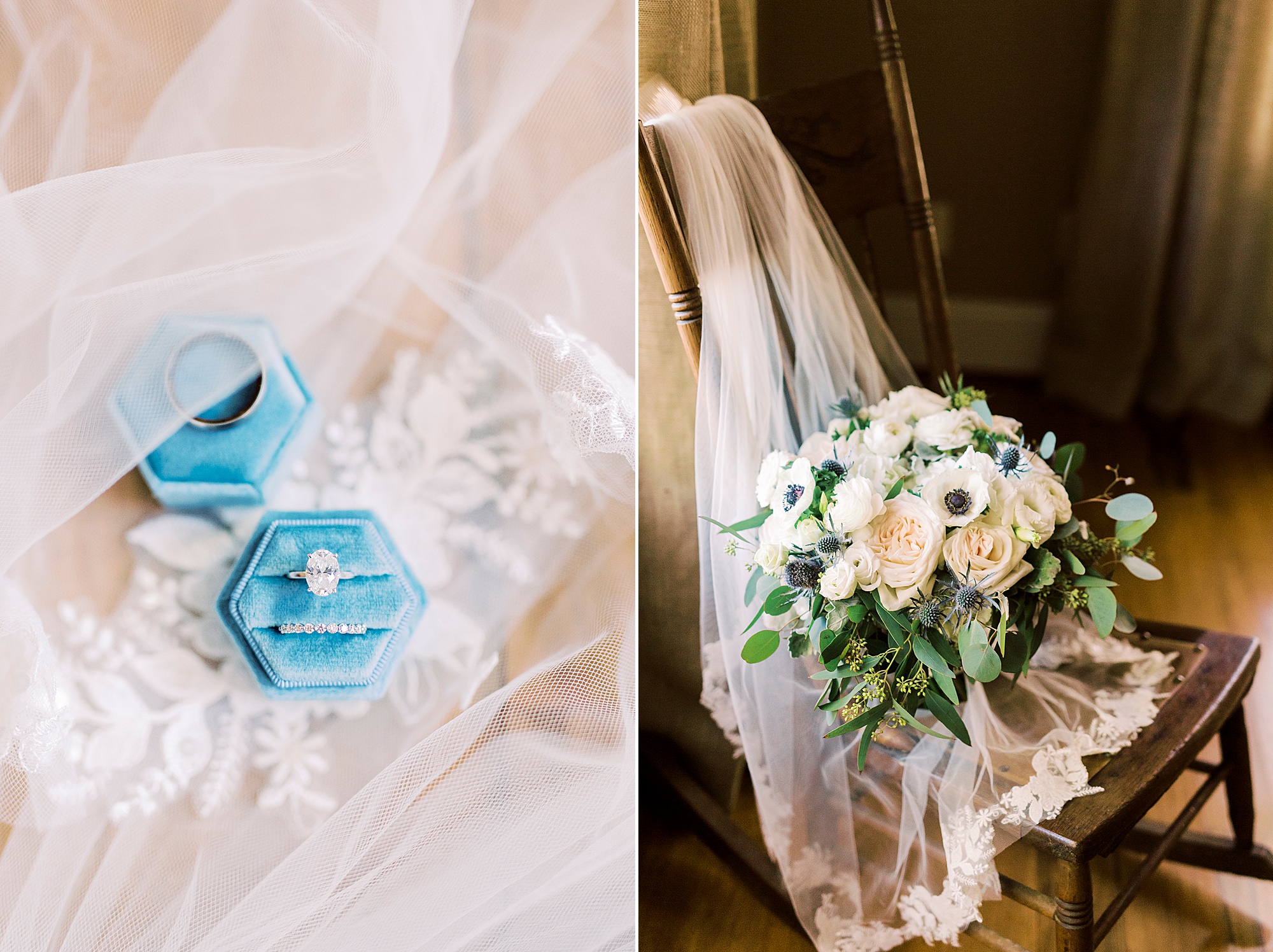 bride's details for fall wedding day in NC