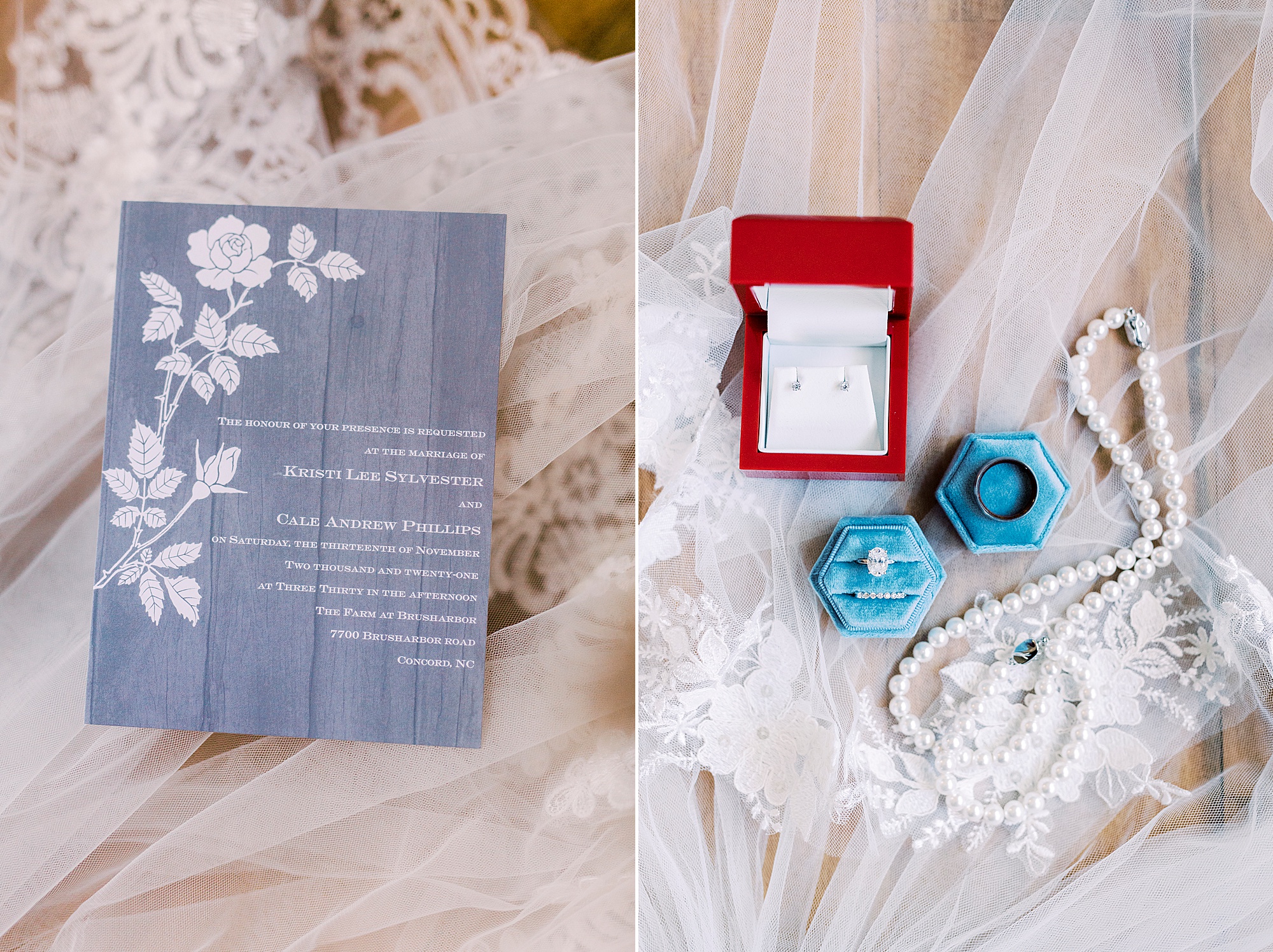 bride's details for NC wedding
