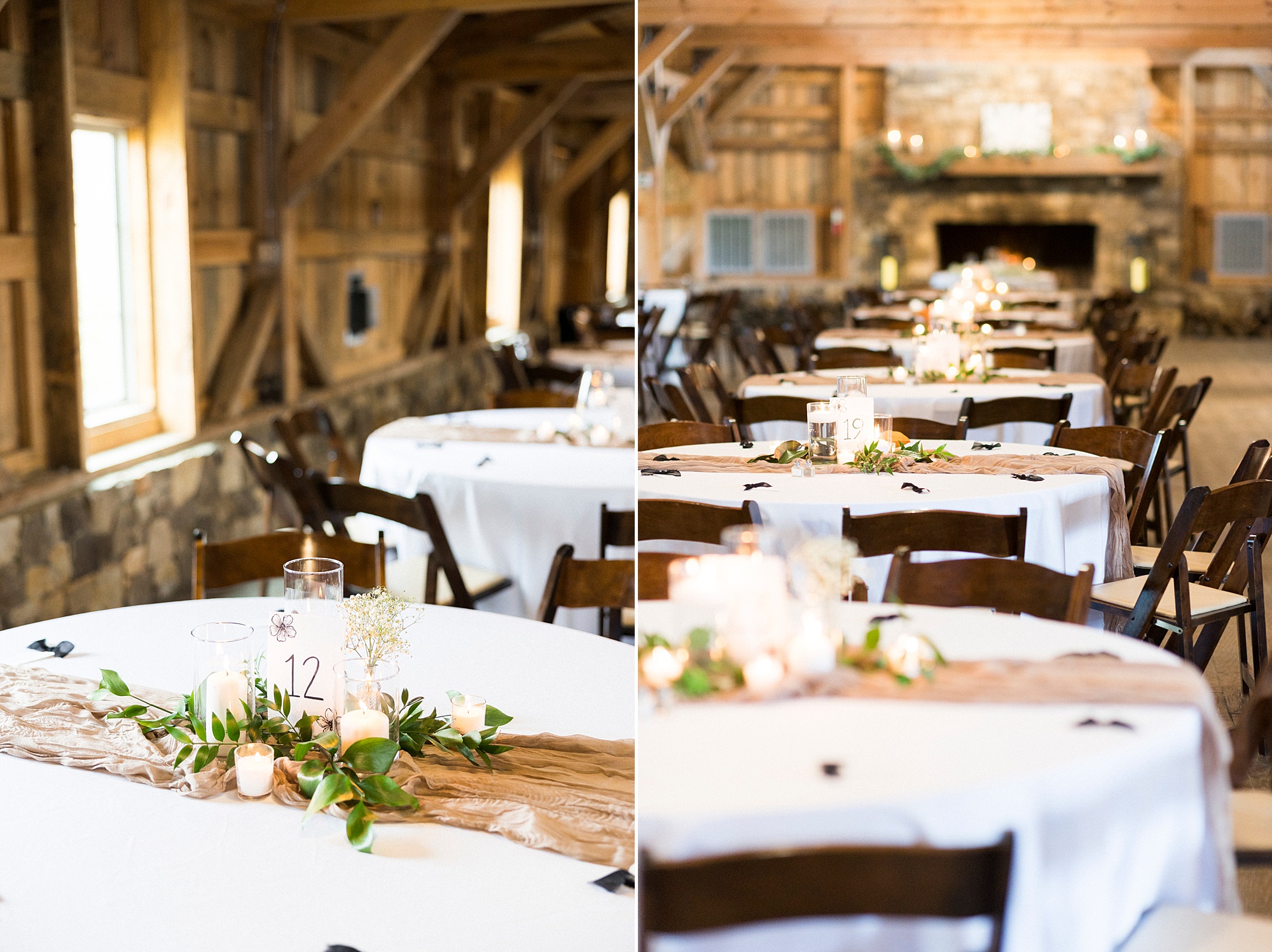 rustic wedding reception at The Farm at Brusharbor