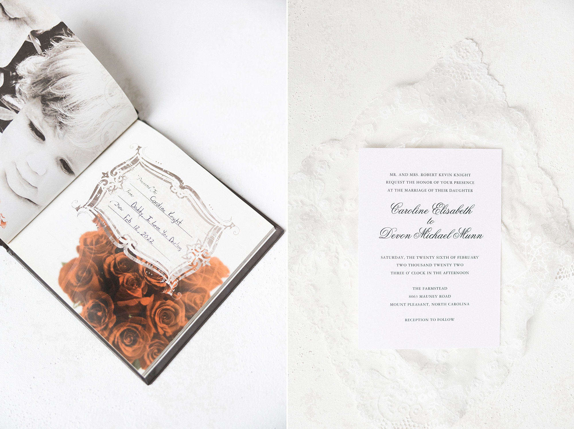 gift of letters for bride on wedding day