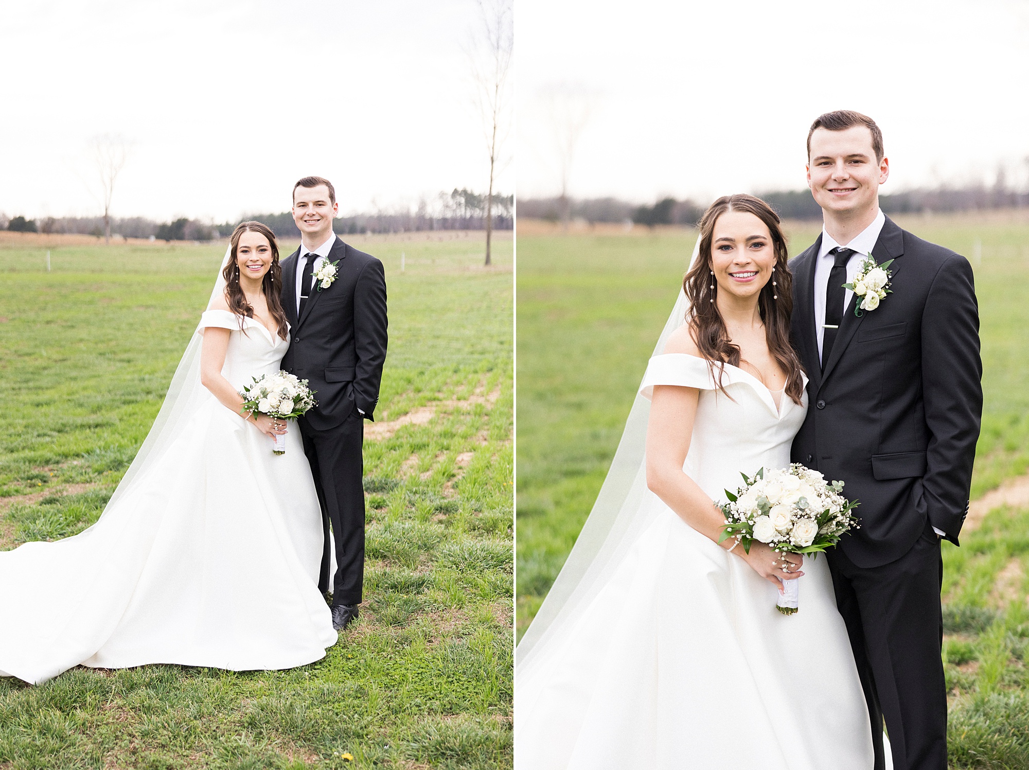 winter wedding portraits in Concord NC