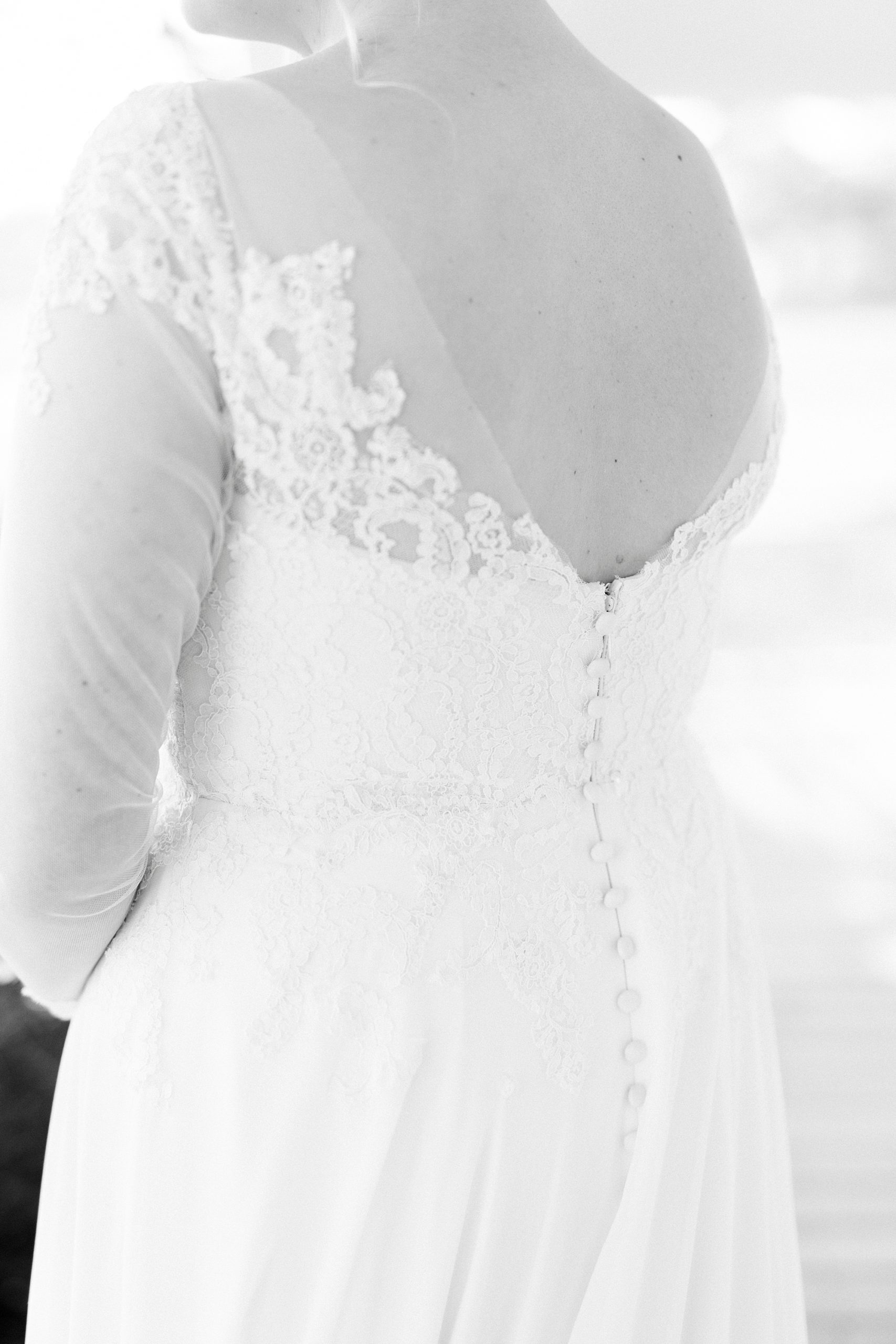 custom bridal gown with lace back