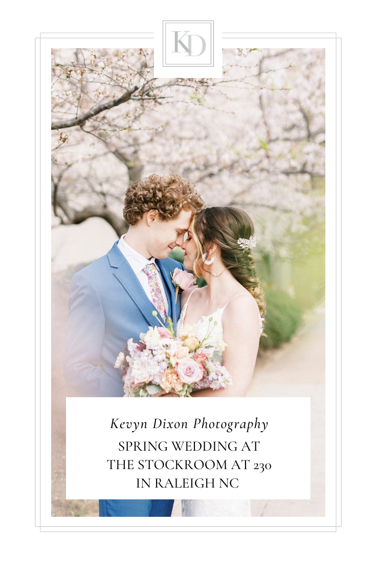 The Stockroom at 230 wedding day in the springtime with pastel color palette in Raleigh NC photographed by Kevyn Dixon Photography