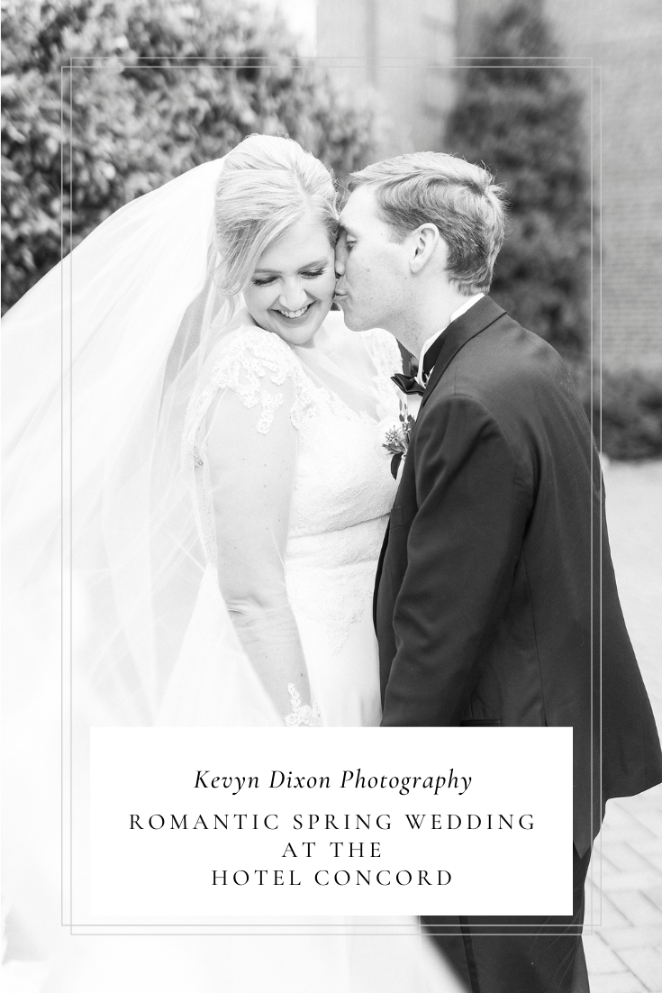 Hotel Concord wedding with spring color palette of pink, gold, and ivory photographed by NC wedding photographer Kevyn Dixon Photography.