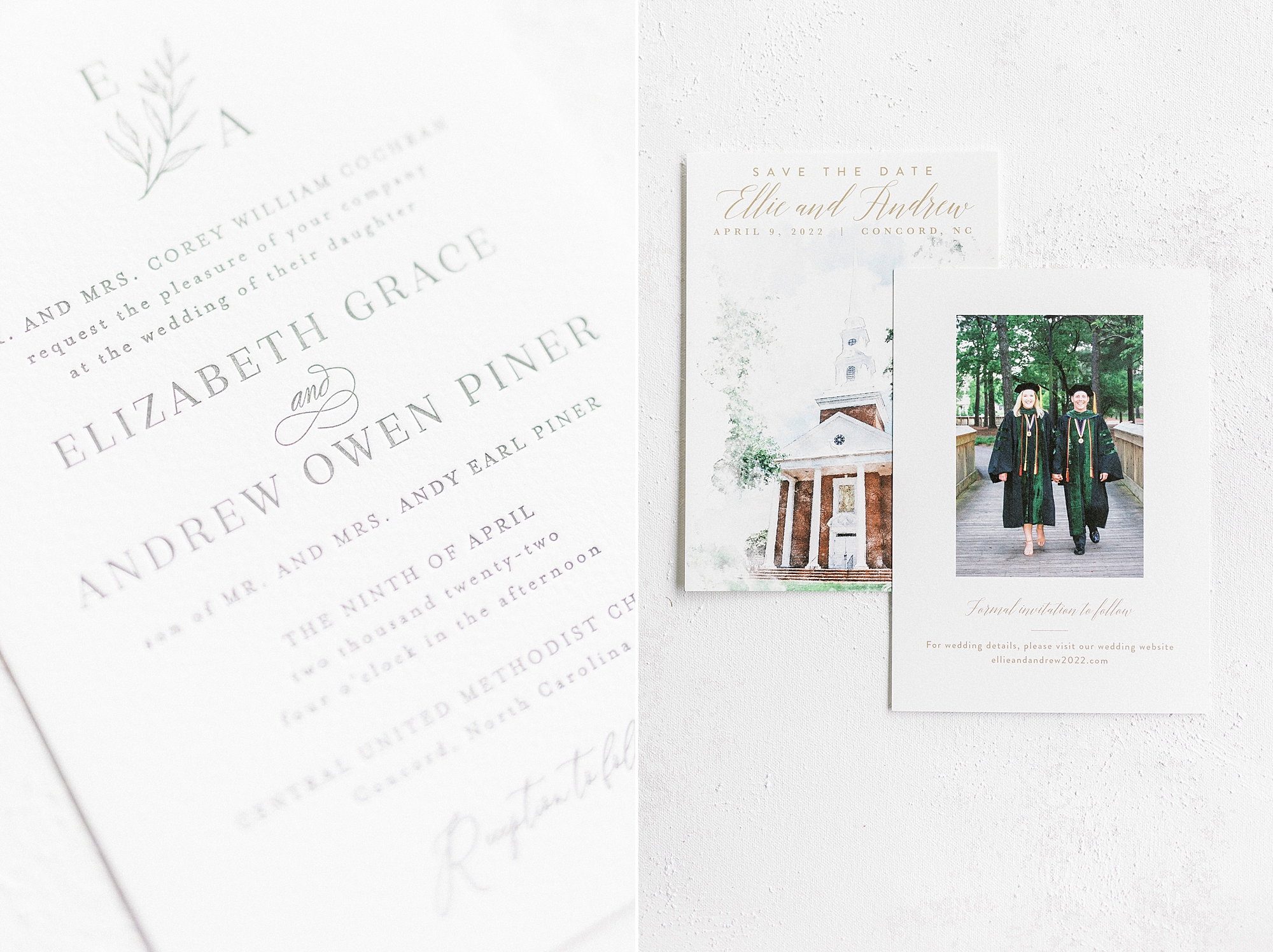 invitation suite for spring Hotel Concord wedding