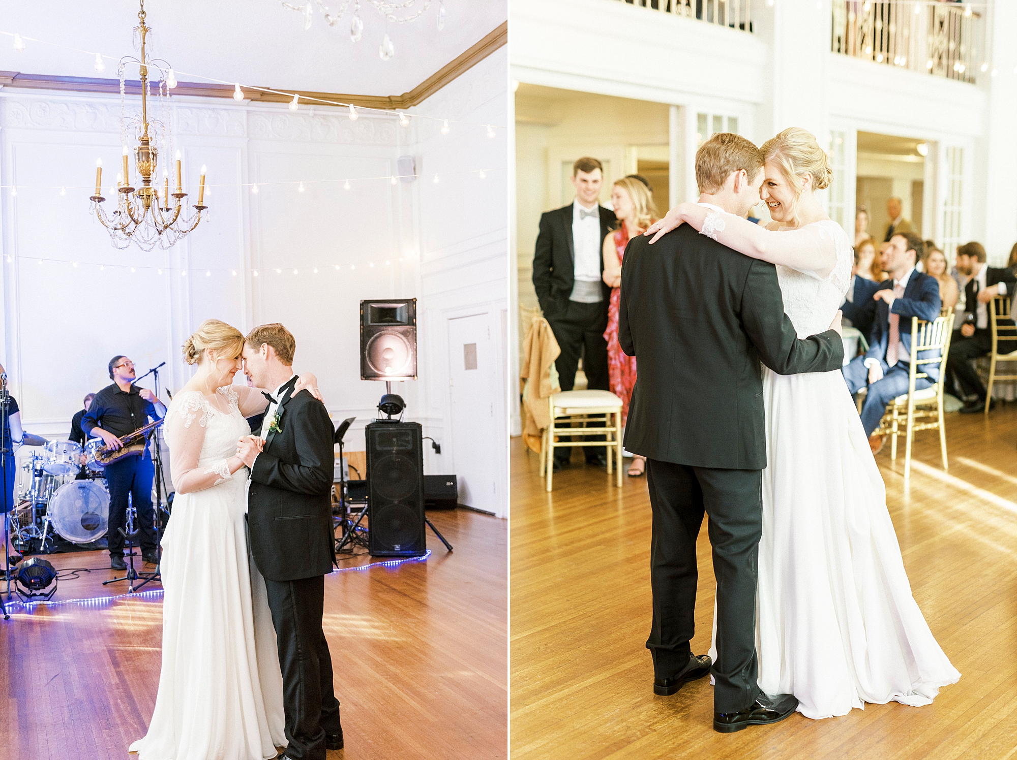 newlyweds have first dance during Concord NC wedding reception