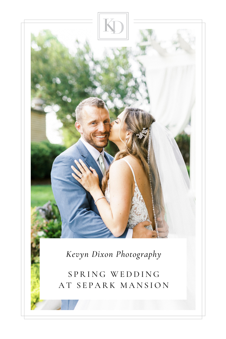 Separk Mansion Wedding Day in the springtime with dramatic wedding gown and outdoor ceremony photographed by Kevyn Dixon Photography