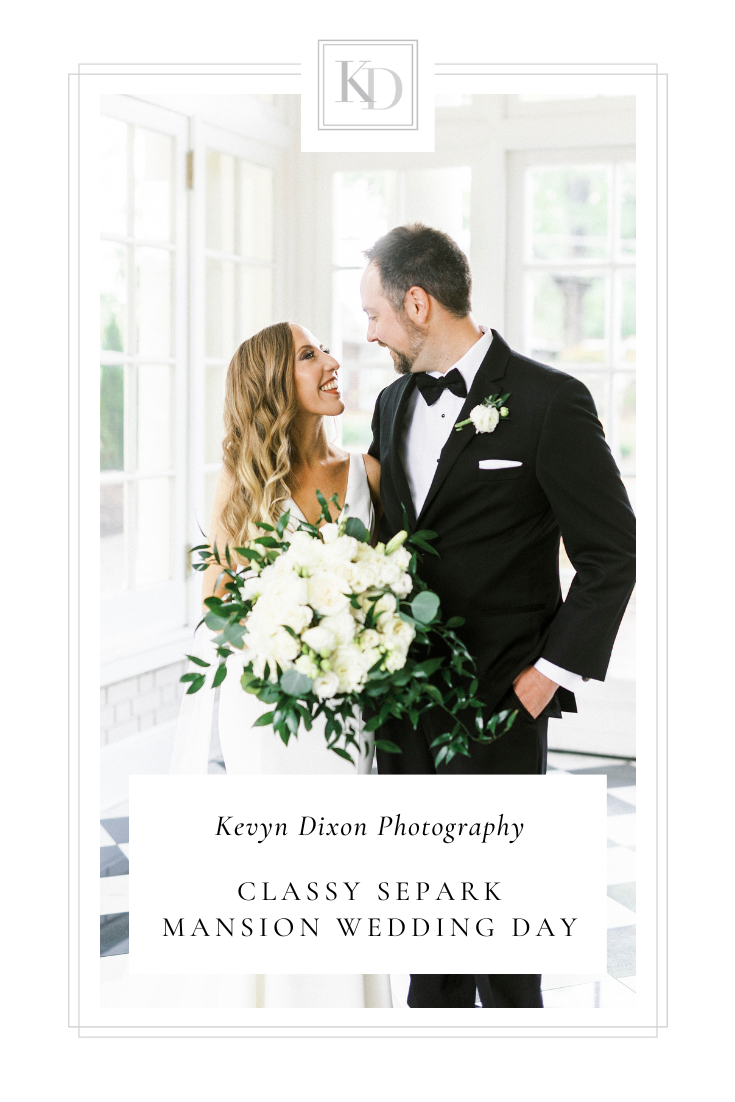 classy spring wedding at Separk Mansion with black, white, and copper details