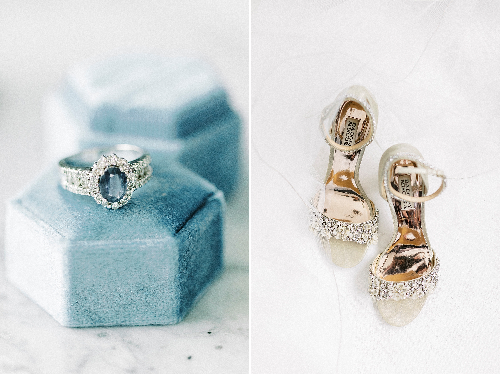 bride's shoes and jewelry at Kimpton Tyron Park