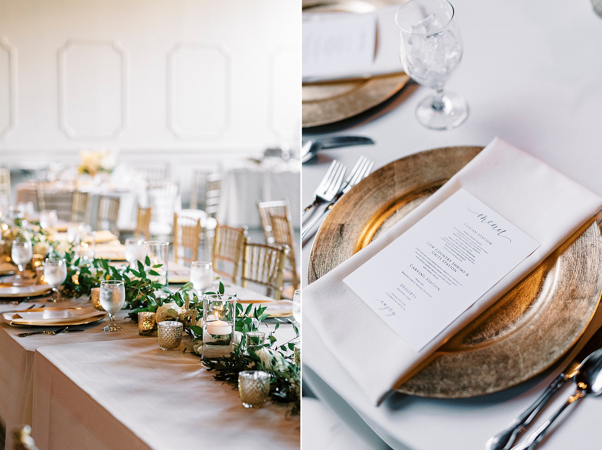 place settings at Byron's South End with gold plates