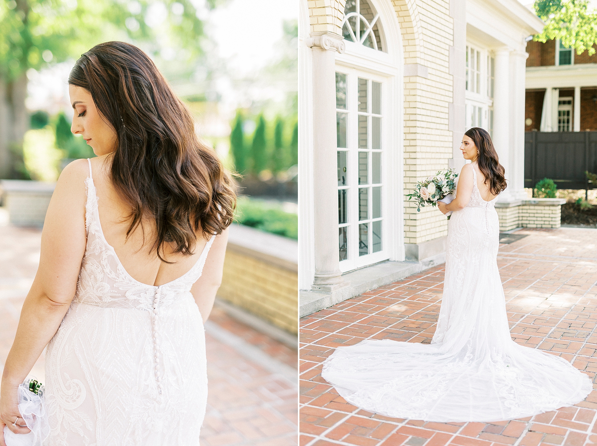 bridal portrait on patio at Separk Mansion