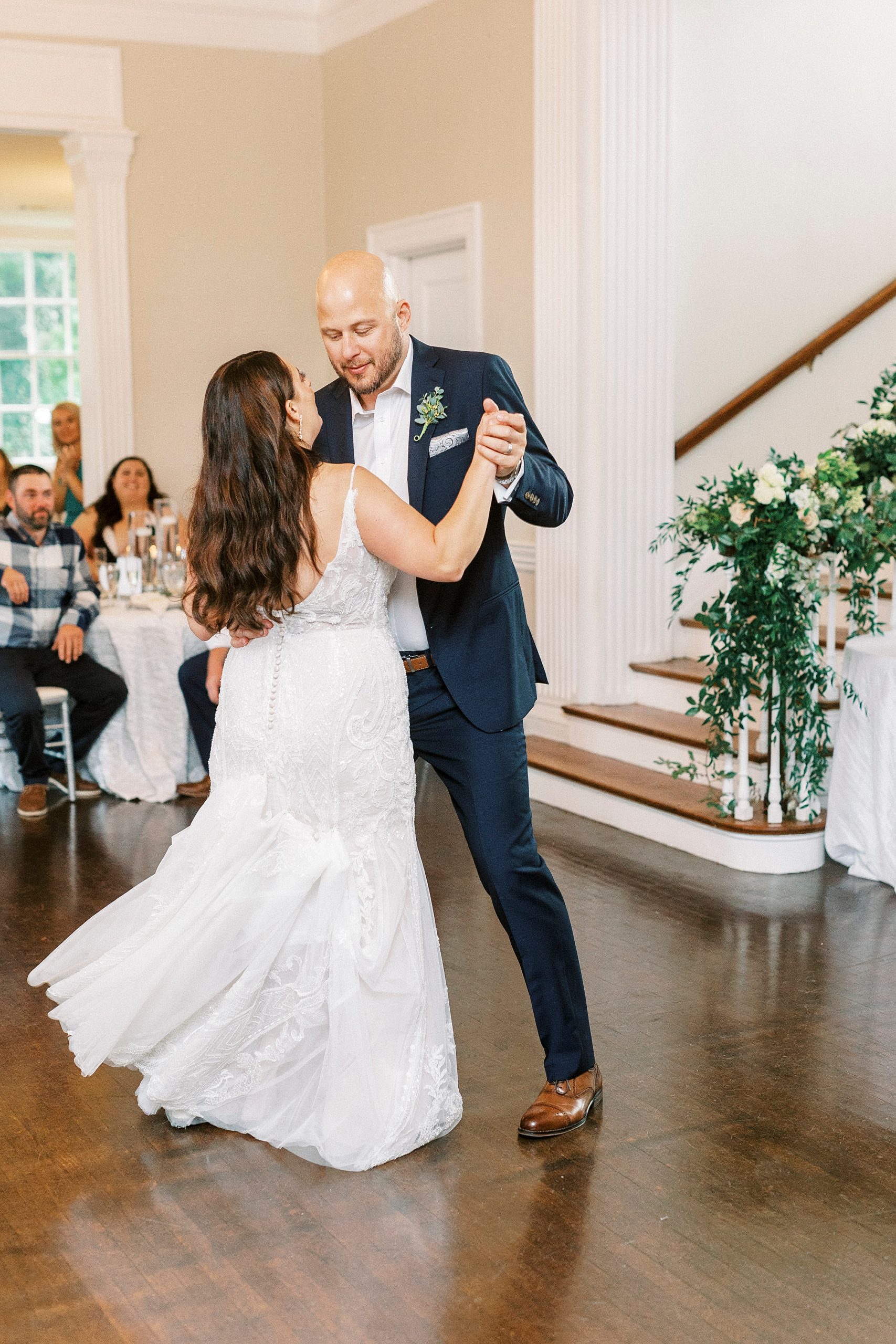 newlyweds dance during NC wedding reception
