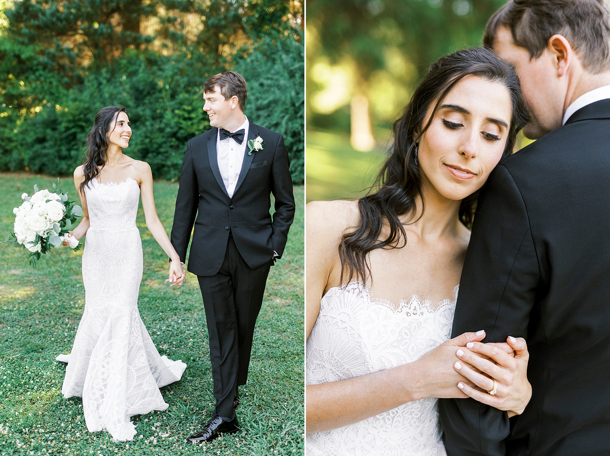 bride leans her head on groom's shoulder at Freedom Park