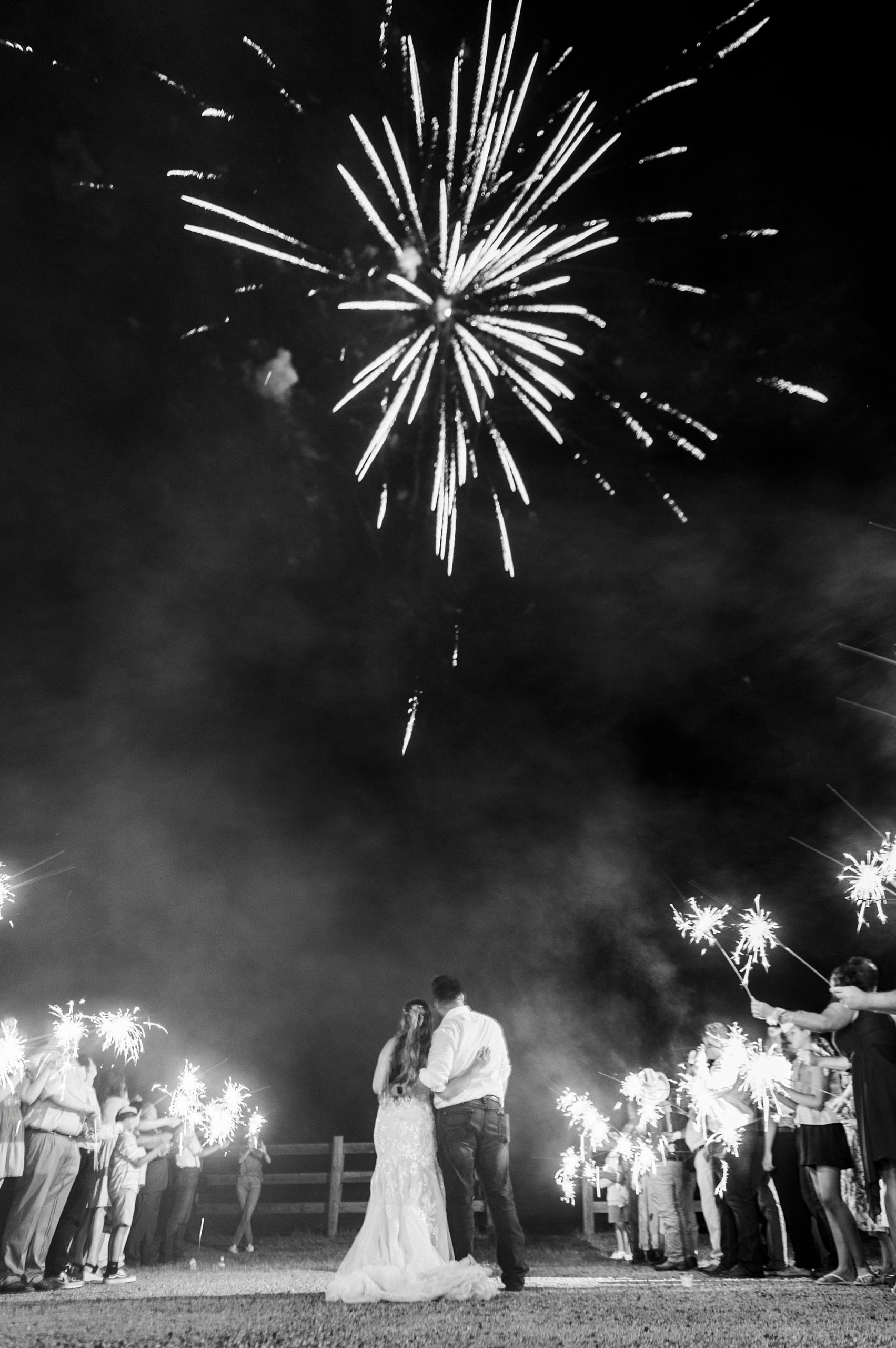 firework display during NC wedding reception 