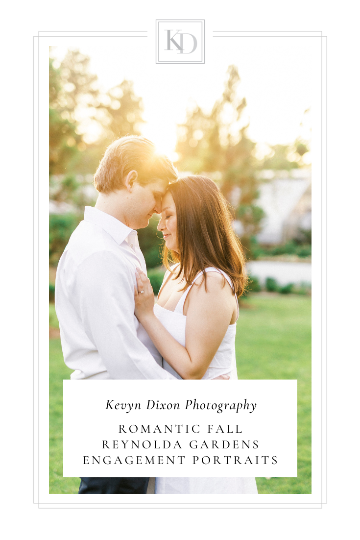 Reynolda Gardens Engagement Portraits in Winston-Salem NC with couple and their mini goldendoodle photographed by Kevyn Dixon Photography