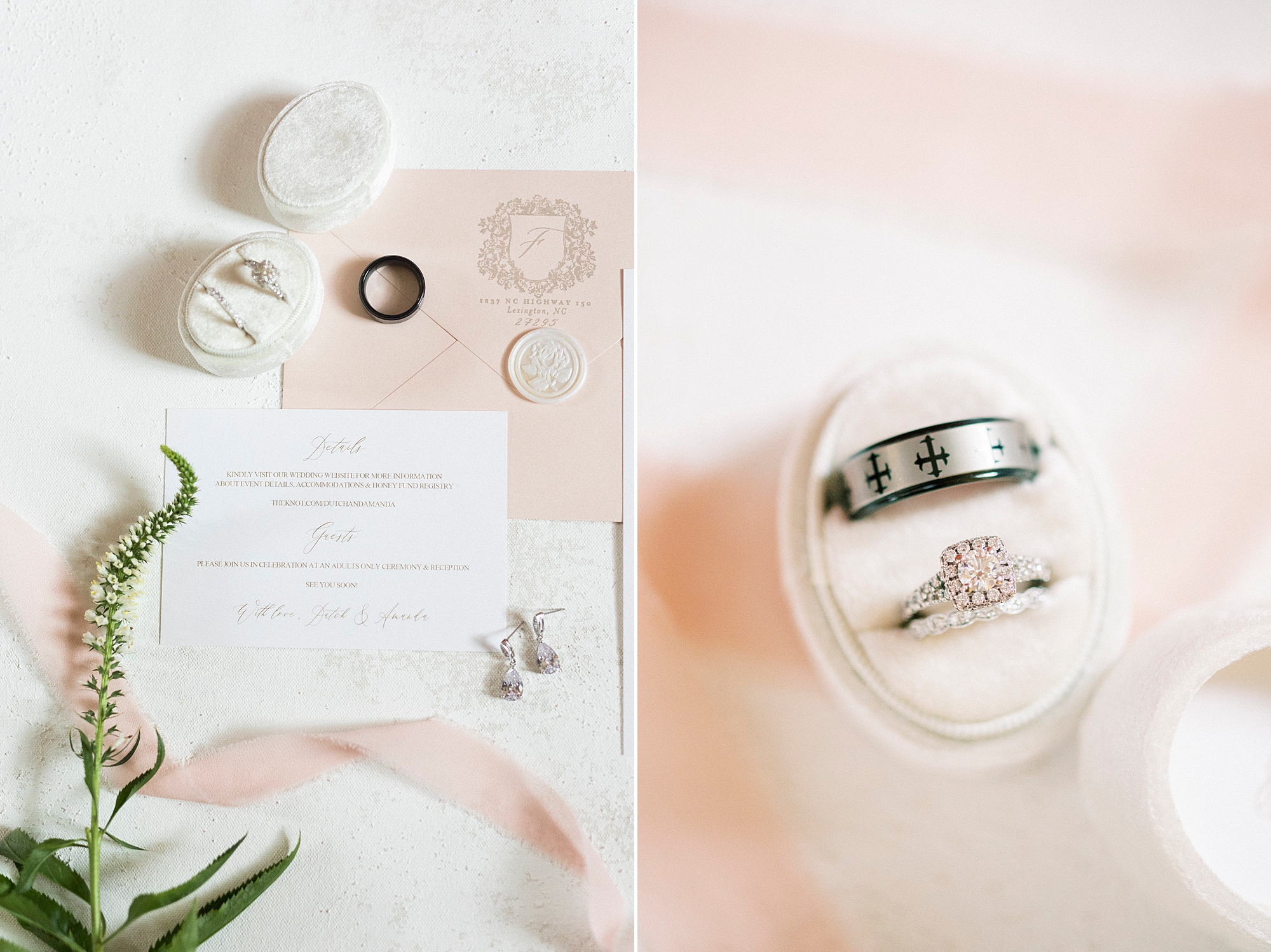 invitations and ring box for bride