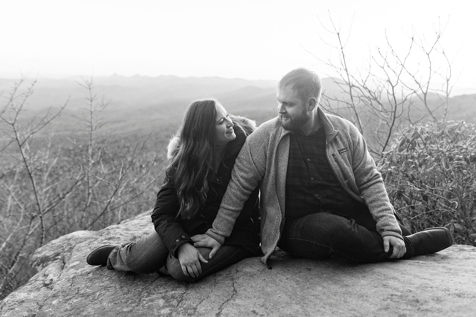 fall engagement session at peak of Rough Ridge
