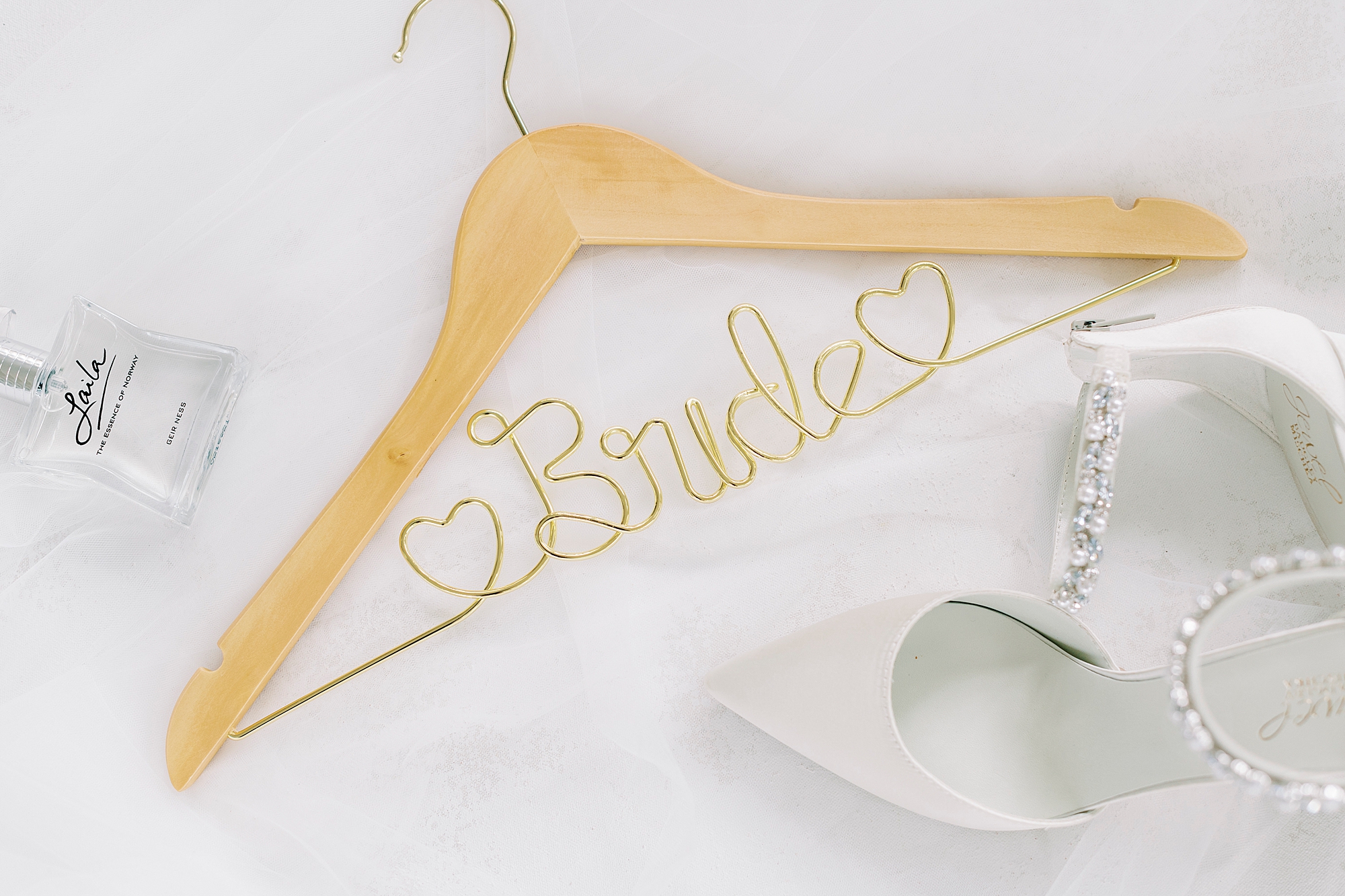 bride's wooden hanger for fall wedding at Separk Mansion