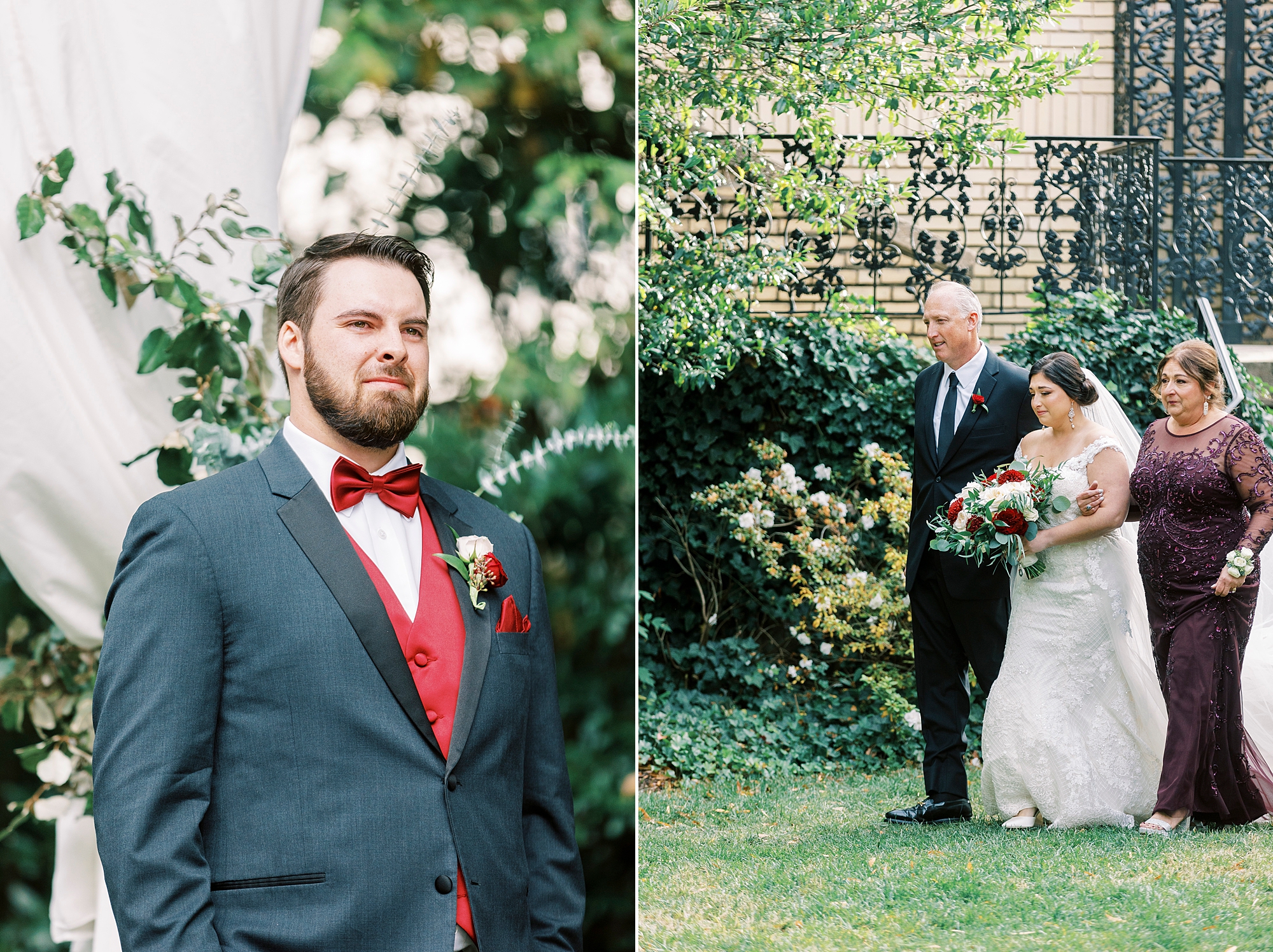 groom cries watching bride walk down aisle