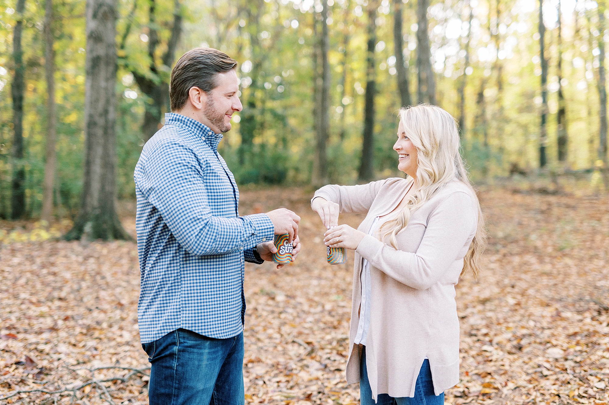 bride and groom pop open drinks in Mecklenburg