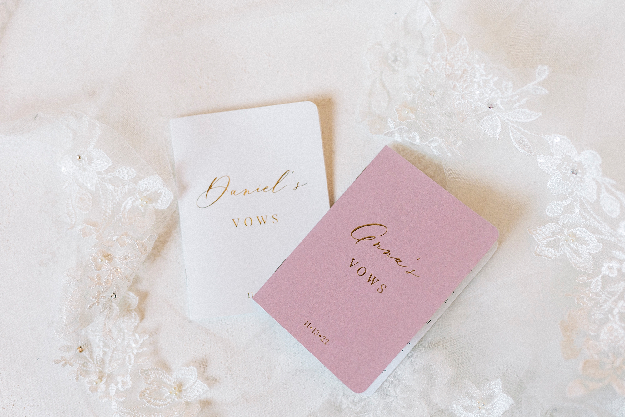 custom vow booklets for NC wedding day 