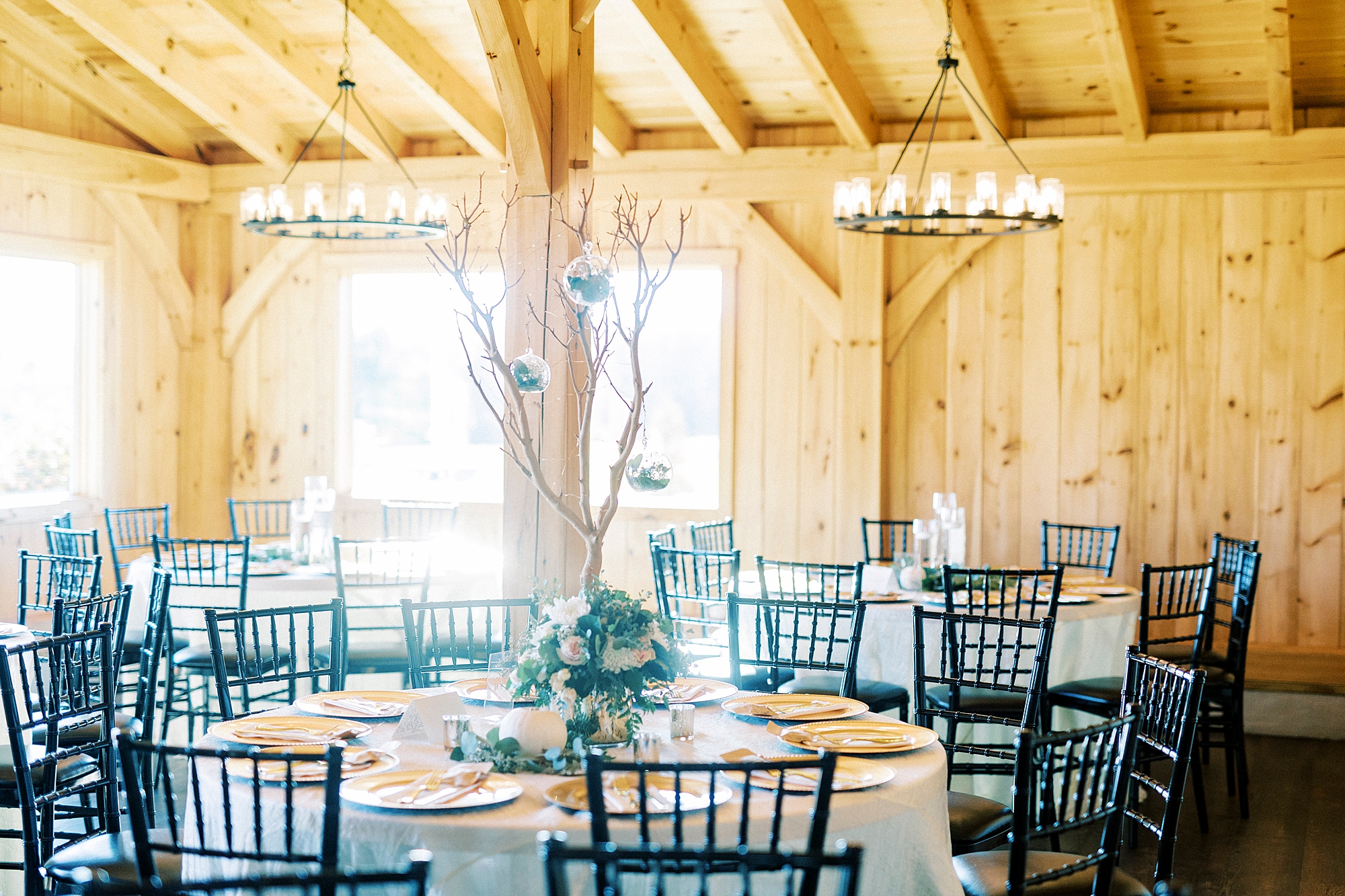 wedding reception centerpieces with trees 