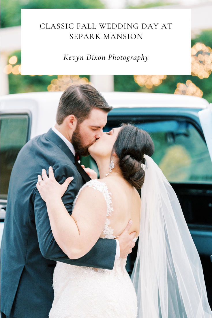 Fall wedding at Separk Mansion in Gastonia, NC with red & navy color palette photographed by NC wedding photographer Kevyn Dixon Photography