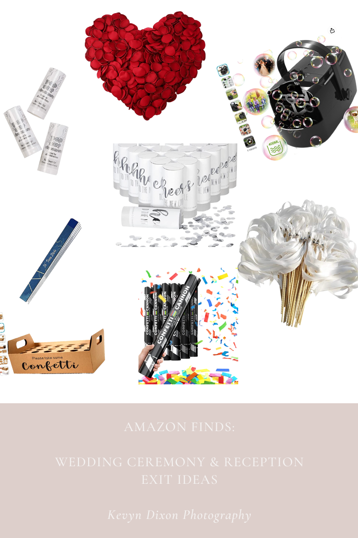 Wedding exit inspiration: Wedding photographer Kevyn Dixon shares her favorite Amazon finds to plan the perfect exit on your wedding day!