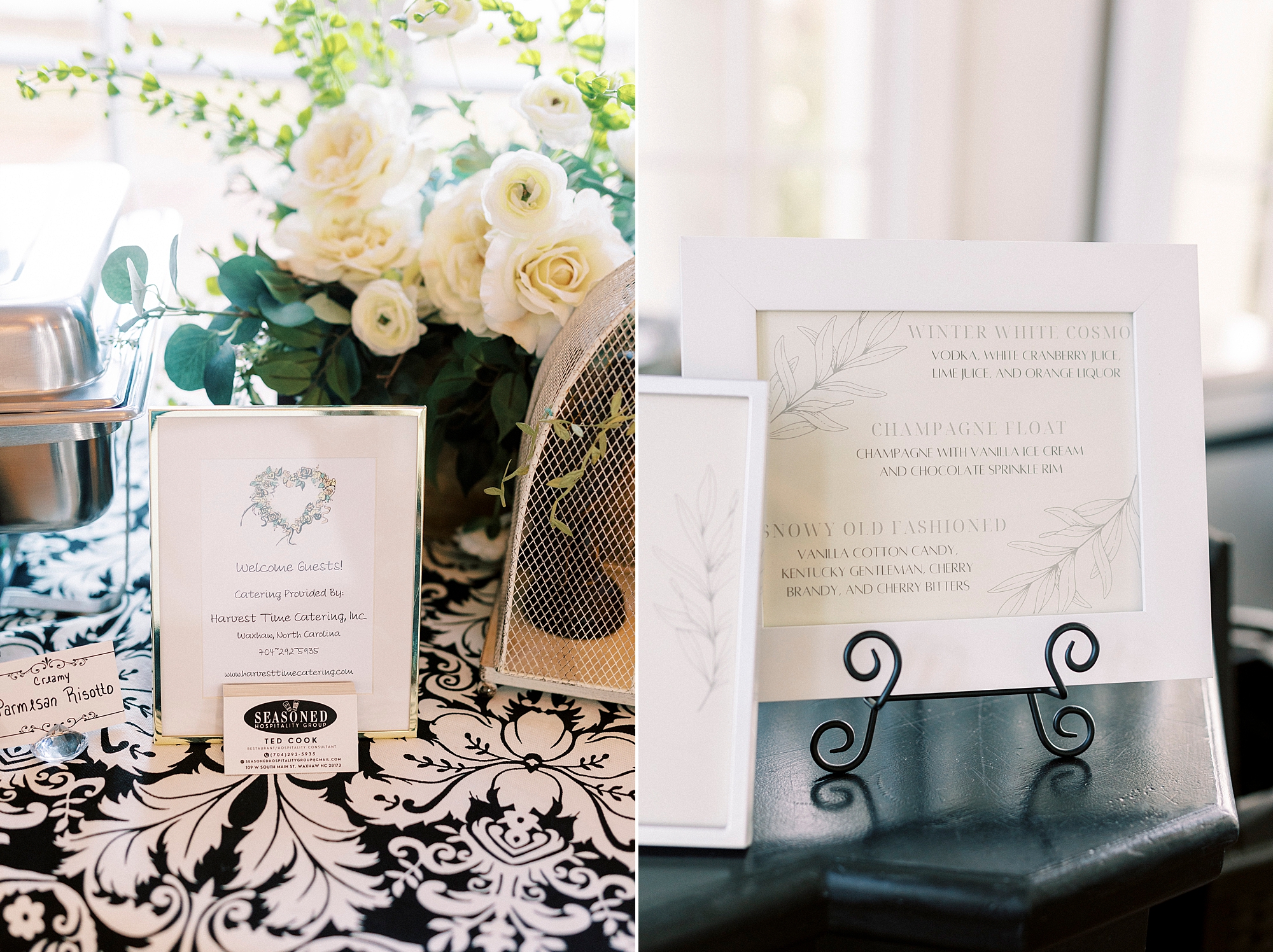 welcome table for guests at Grand Tasting Event at Separk Mansion in winter 2023 