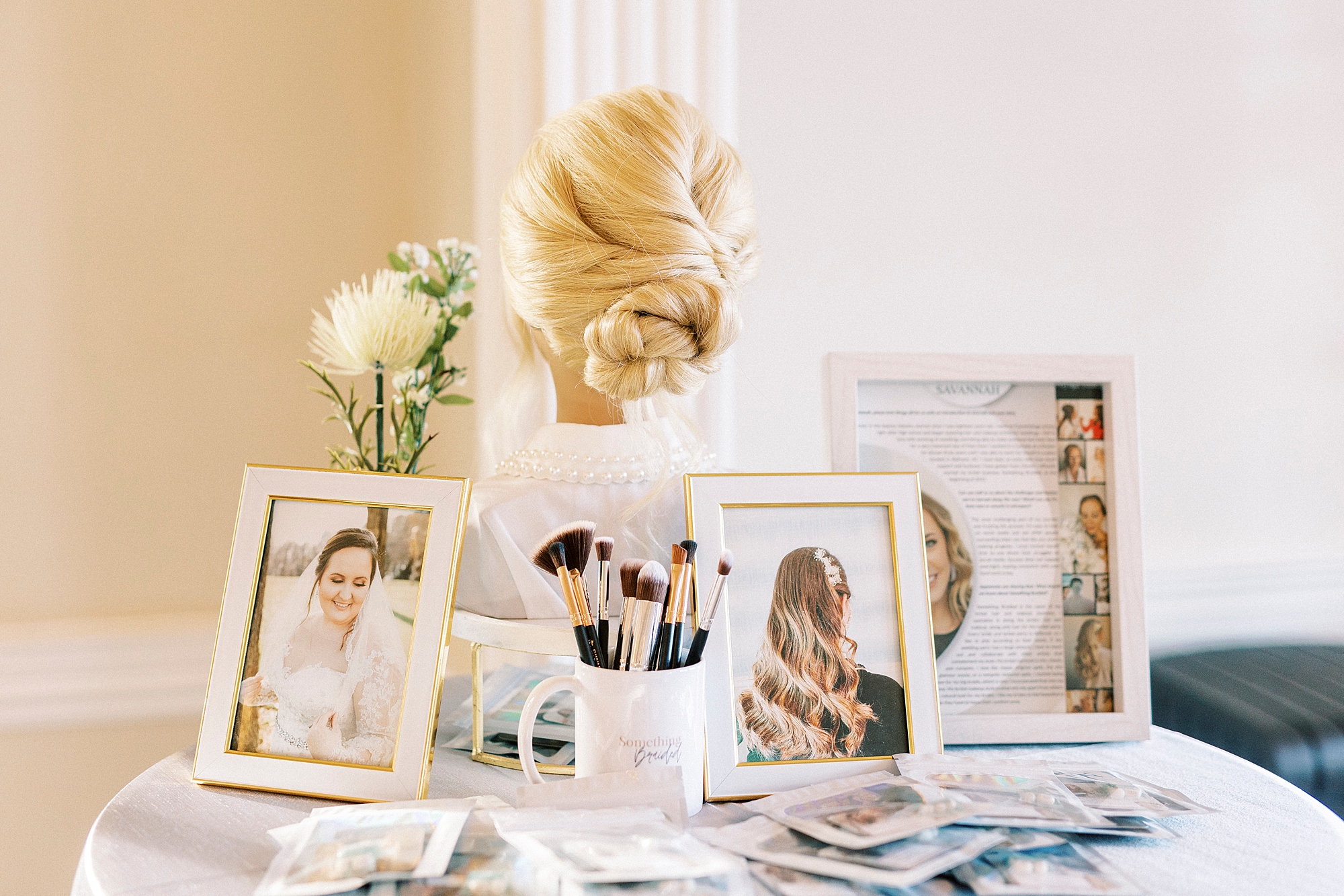 makeup artist's display at Grand Tasting Event at Separk Mansion in winter 2023 