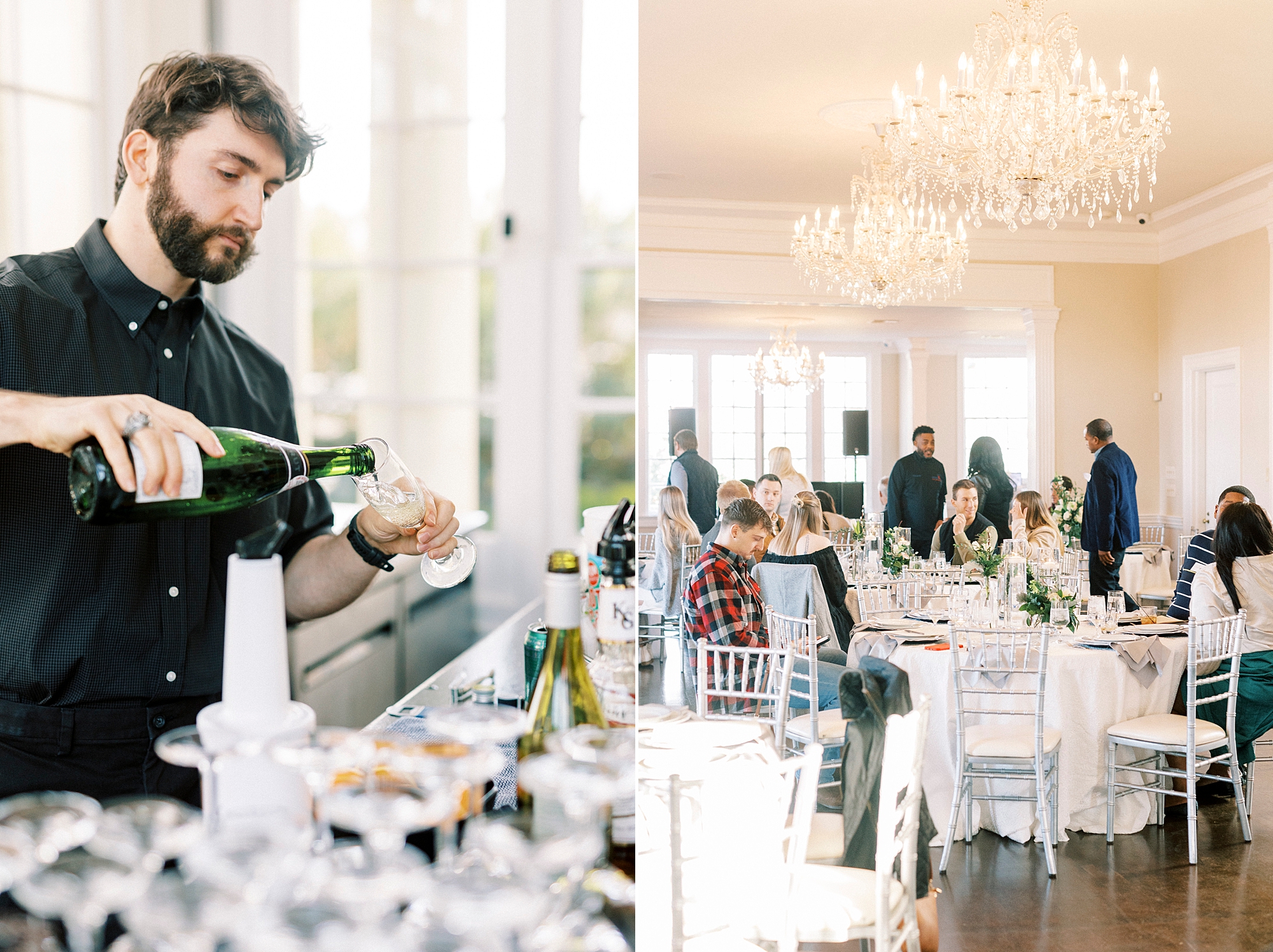 bartender mixes drinks during Grand Tasting Event at Separk Mansion in winter 2023 