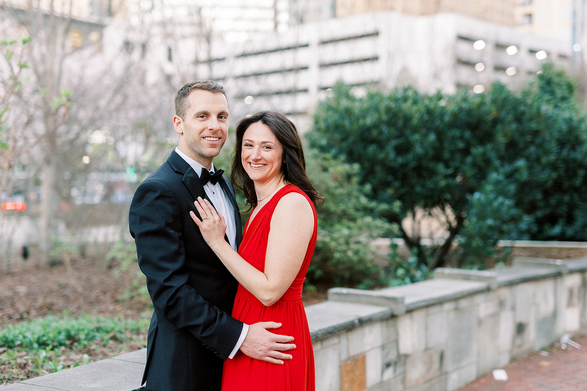 classy engagement portraits in Romare Bearden Park