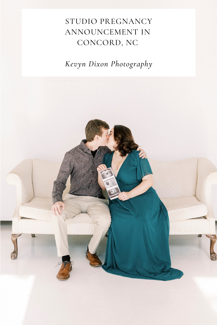Studio Pregnancy Announcement in Concord, NC for new parents celebrating IVF journey photographed by Kevyn Dixon Photography