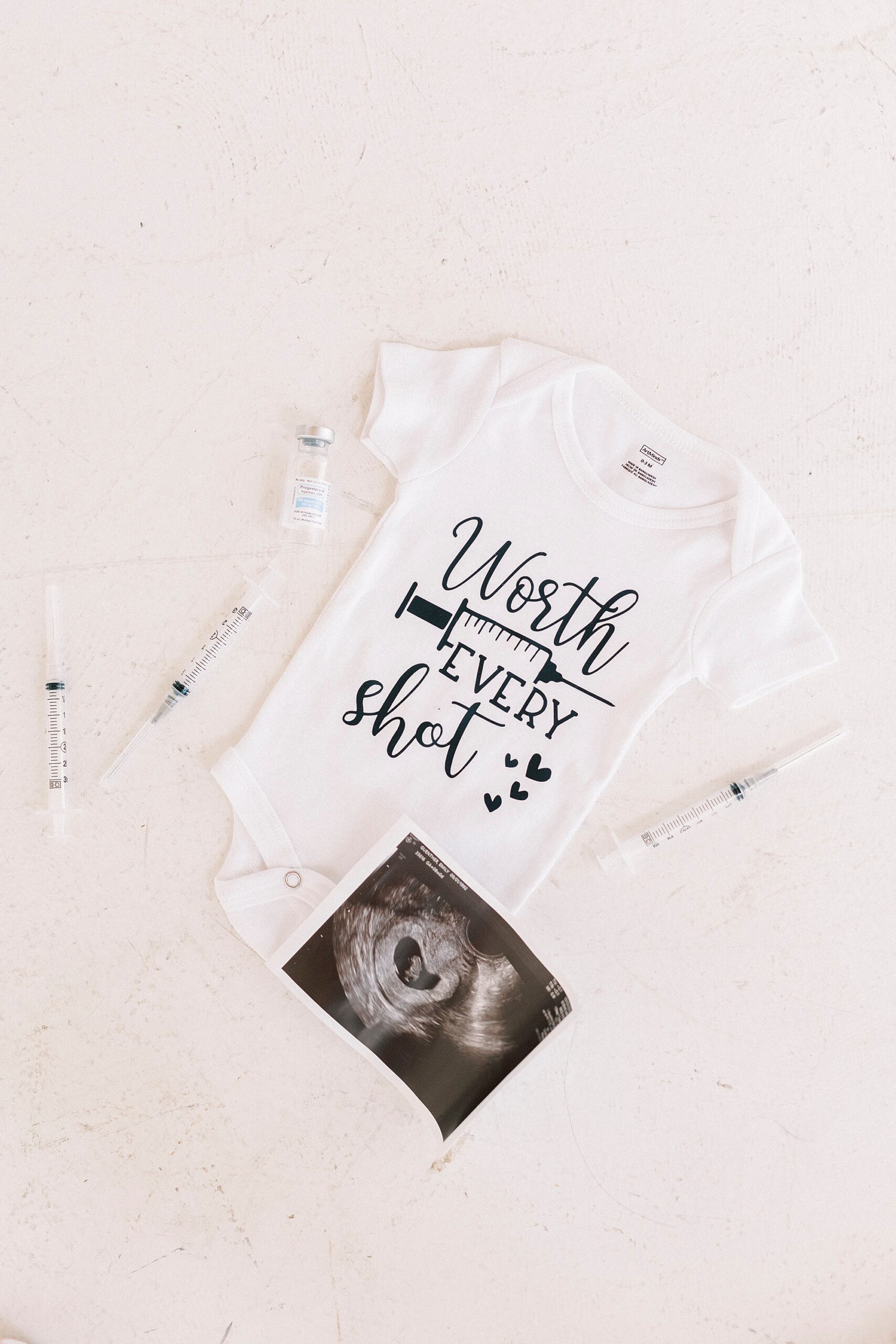 studio pregnancy announcement in Concord NC for IVF baby