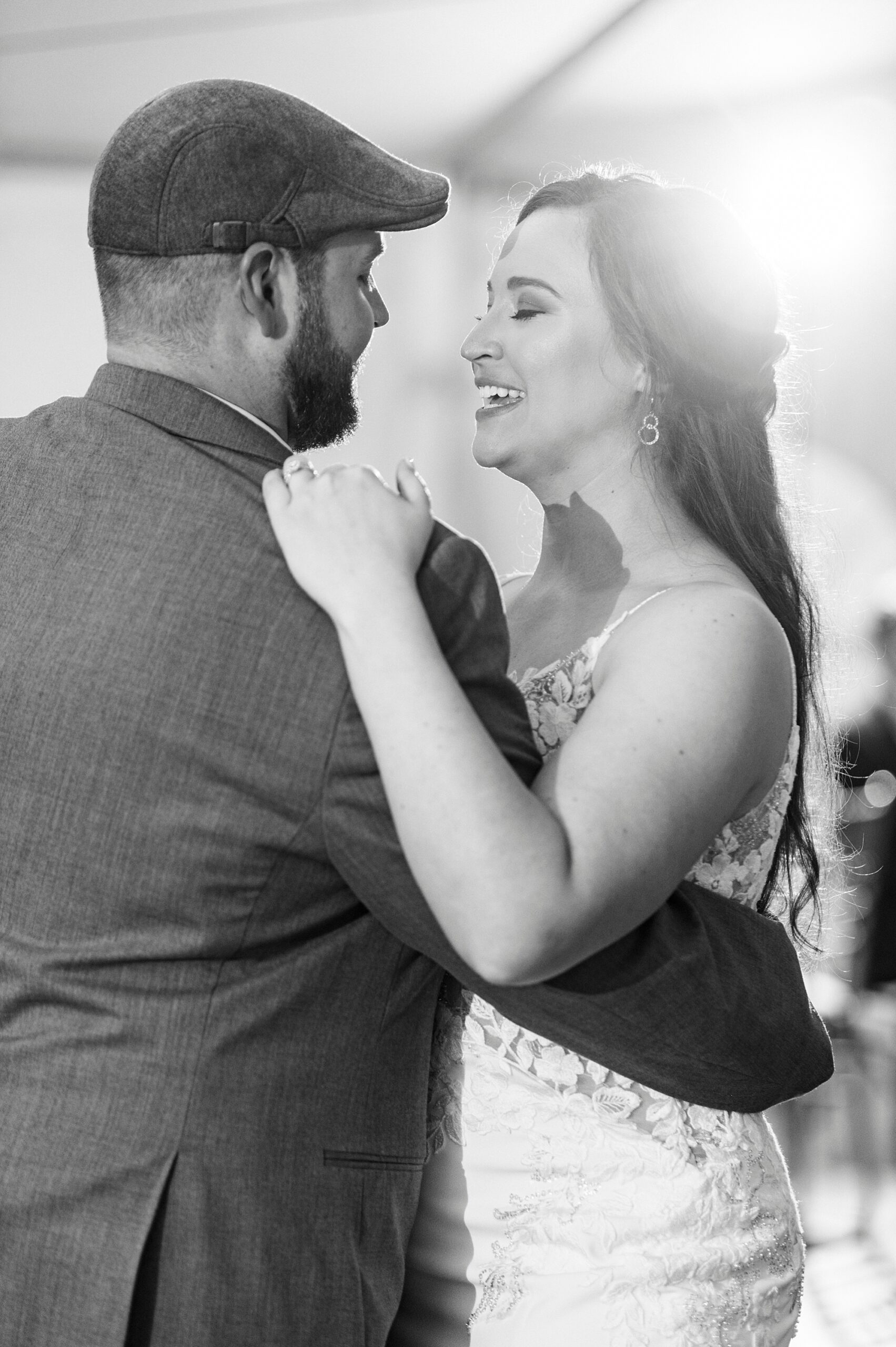 bride and groom dance during wedding reception in Charlotte NC