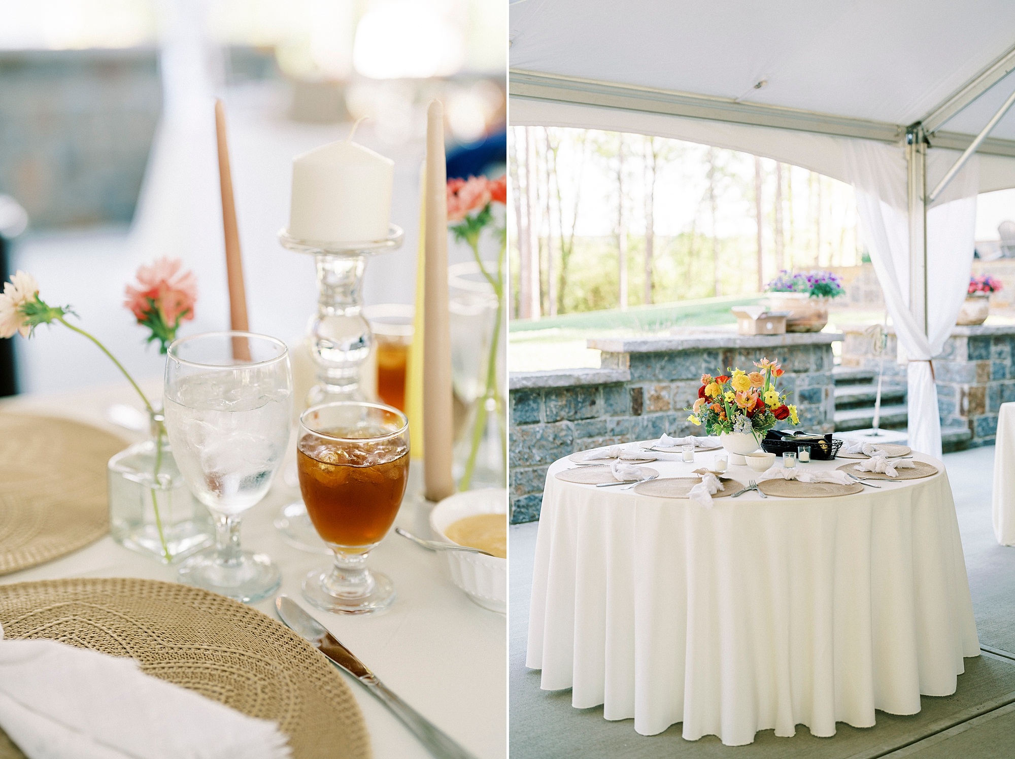 wedding reception under tent in Richfield NC