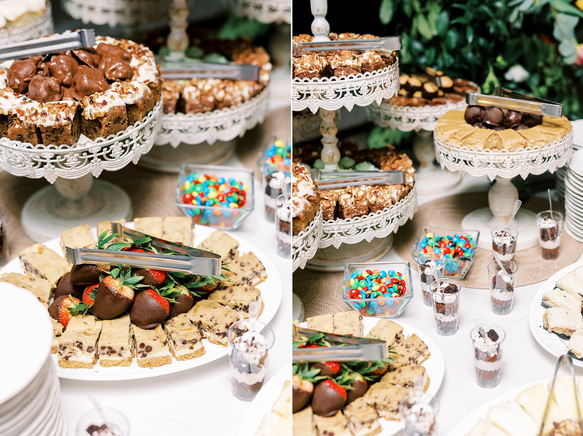 dessert display with pies and cookies 