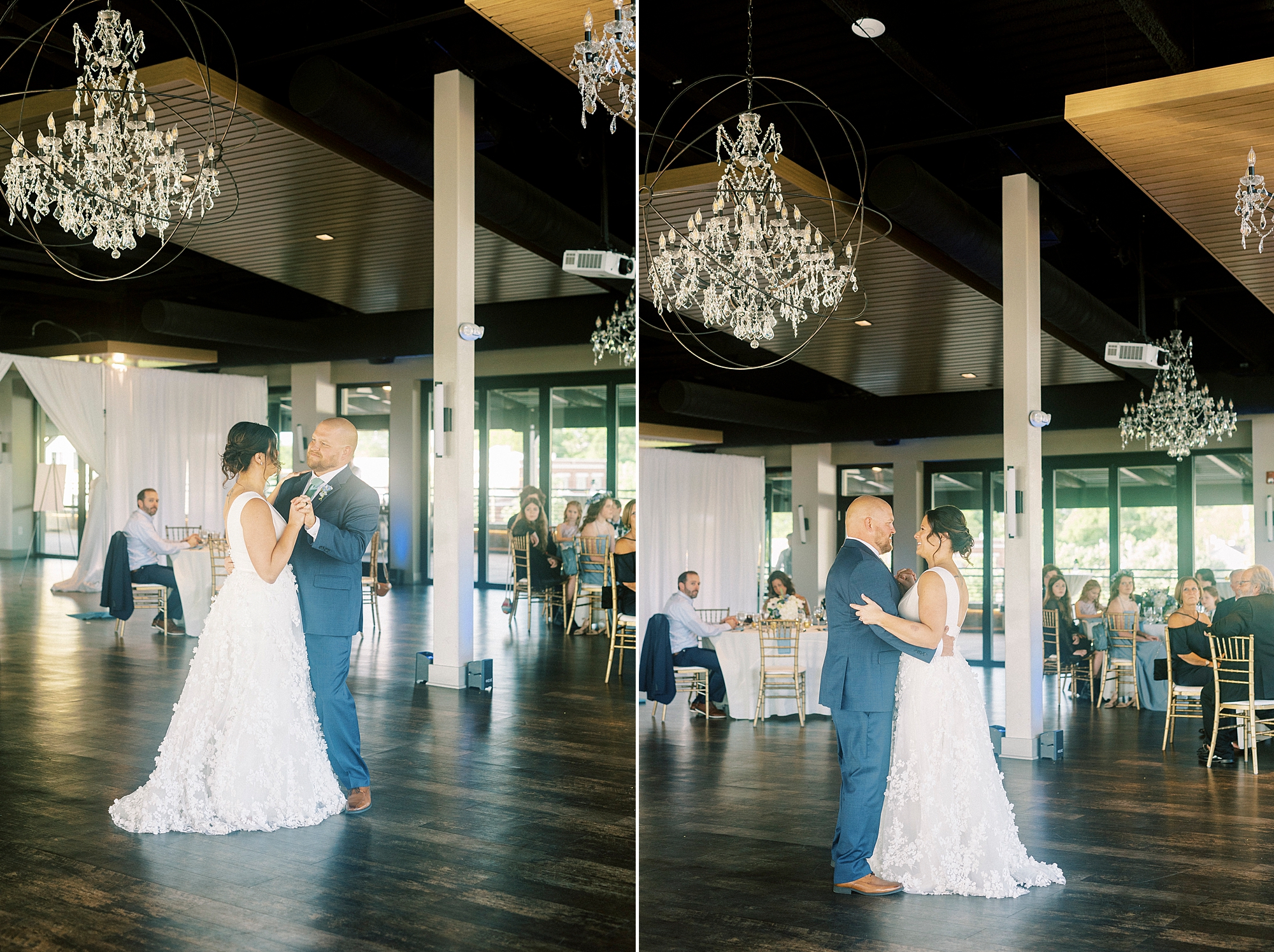 bride and groom dance during wedding at the Terrace at Cedar Hill