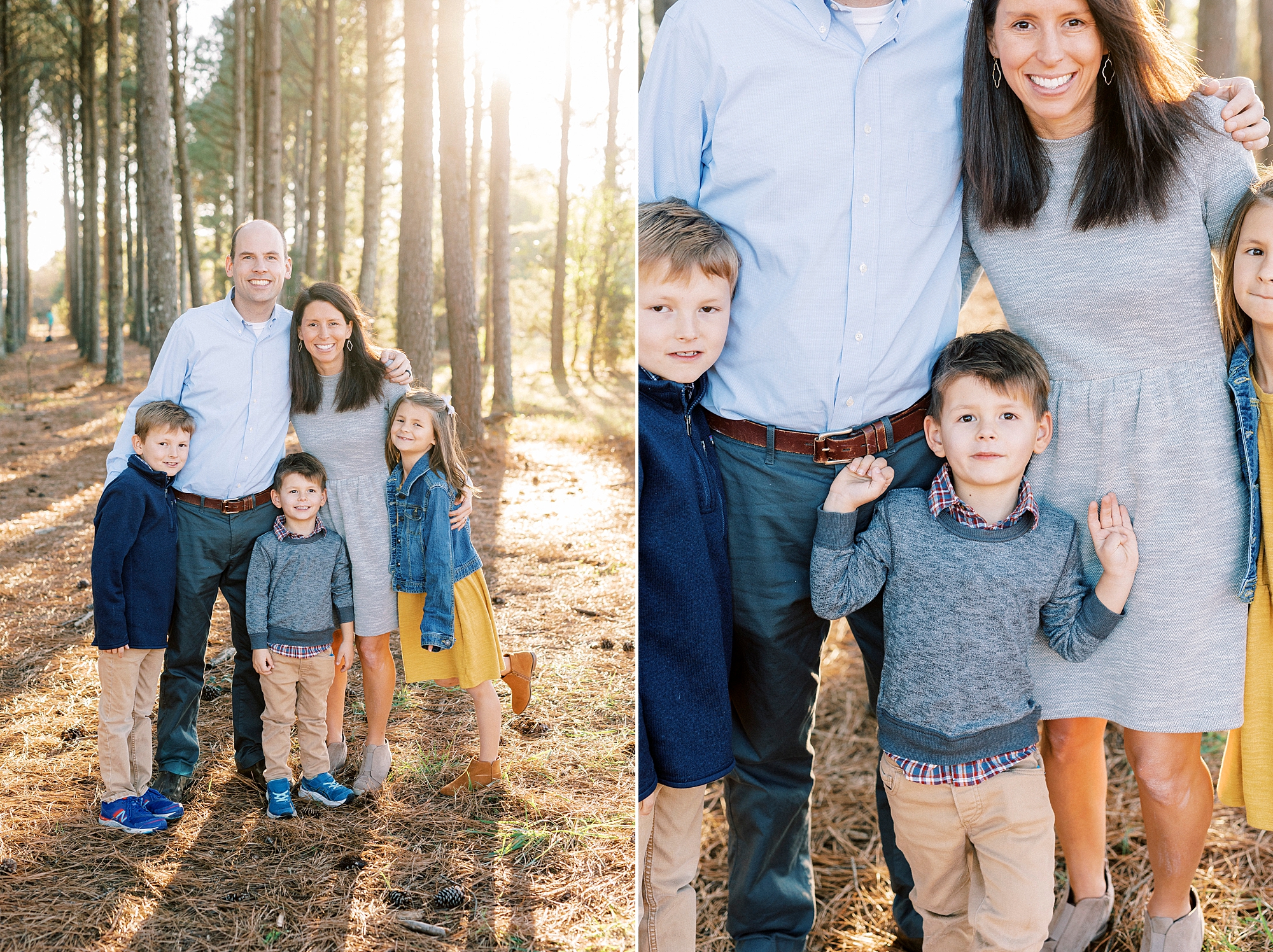kids hug mom and dad in field at Frank Liske Park