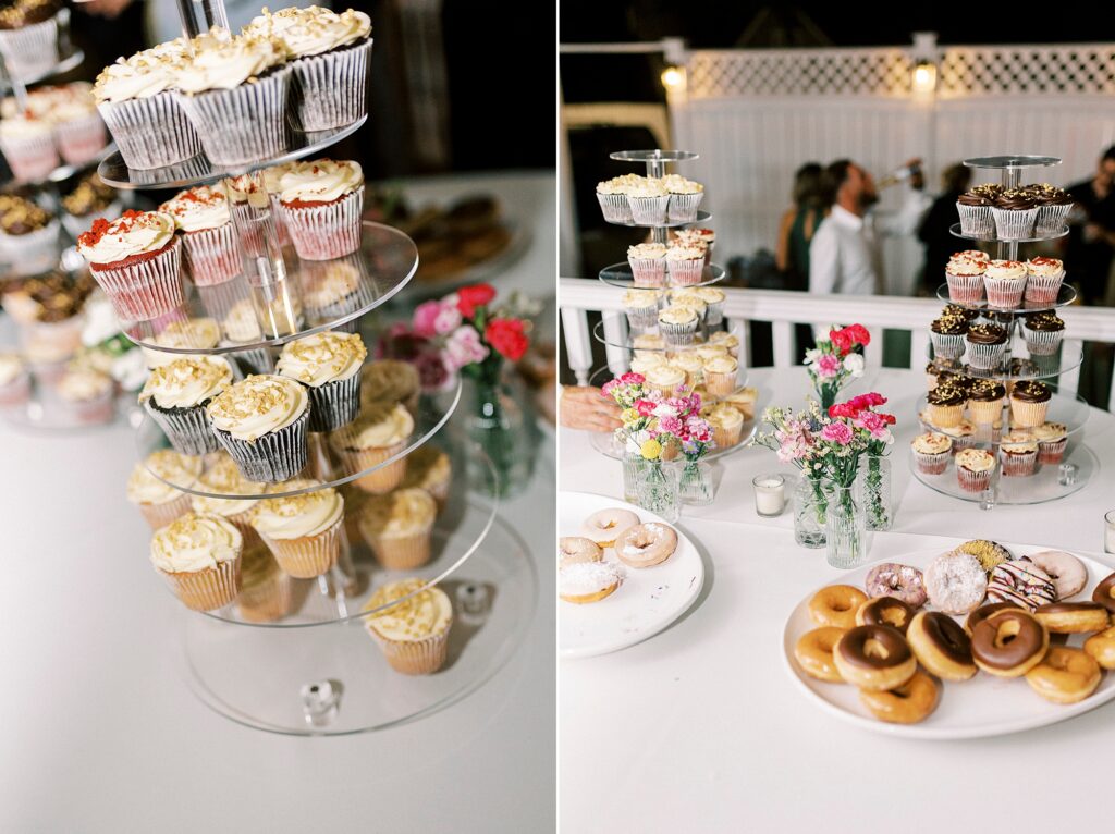 dessert display for fall wedding reception at Whitehead Manor