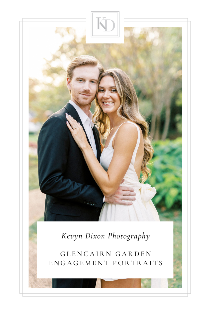 Romantic Glencairn Garden engagement session photographed by NC and SC wedding photographer Kevyn Dixon Photography