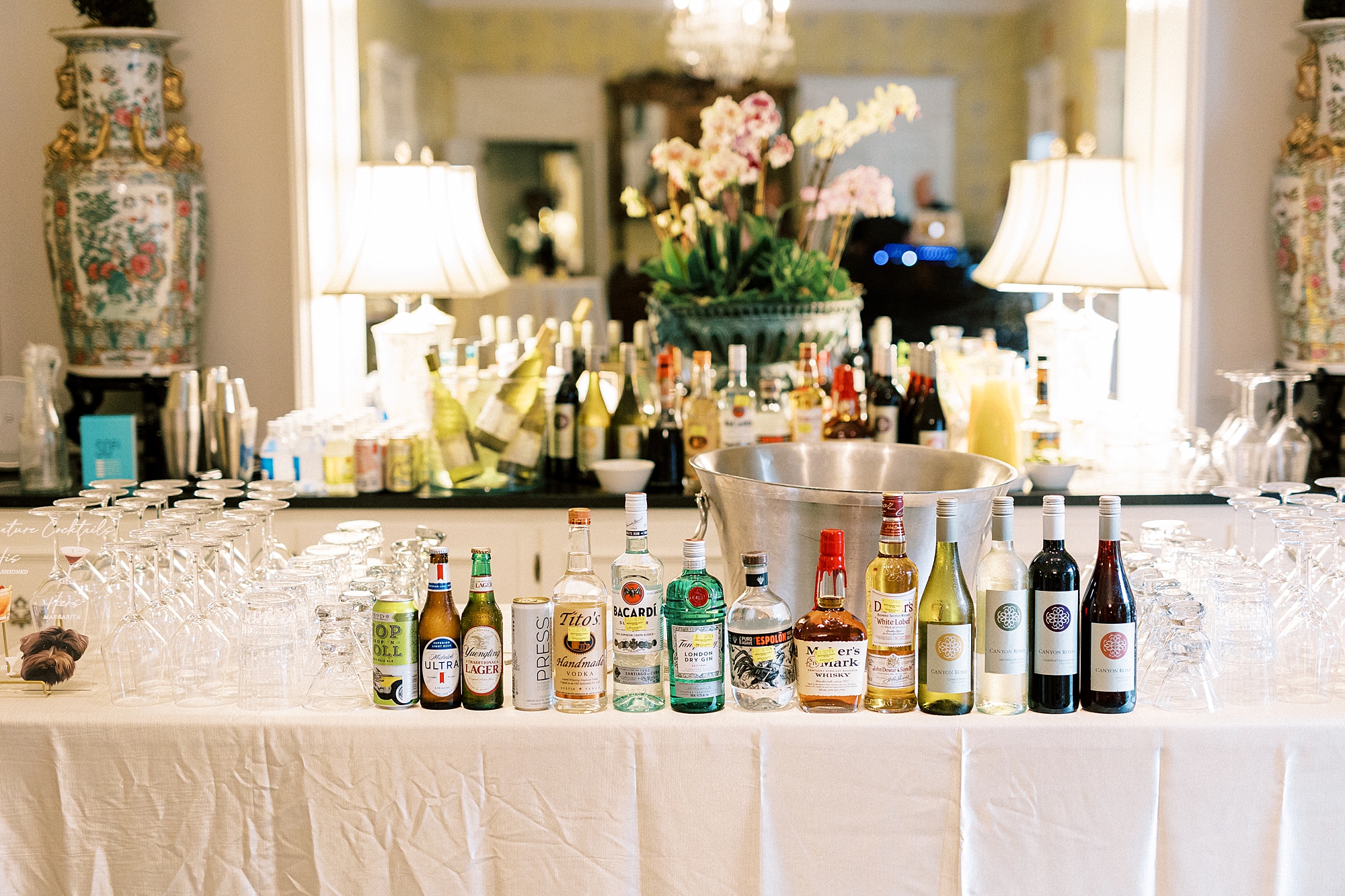 bar for reception at the Morehead Inn
