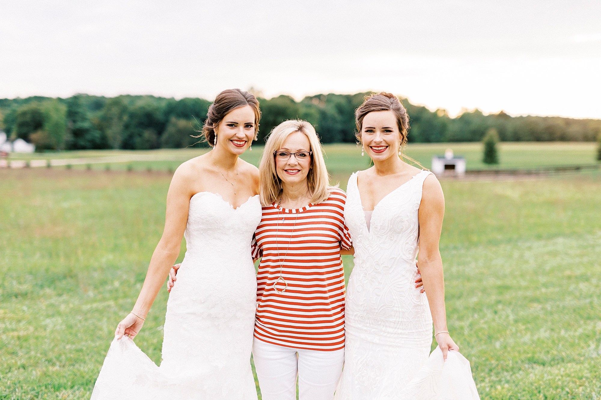 bride hugs mother during bridal portraits in NC
