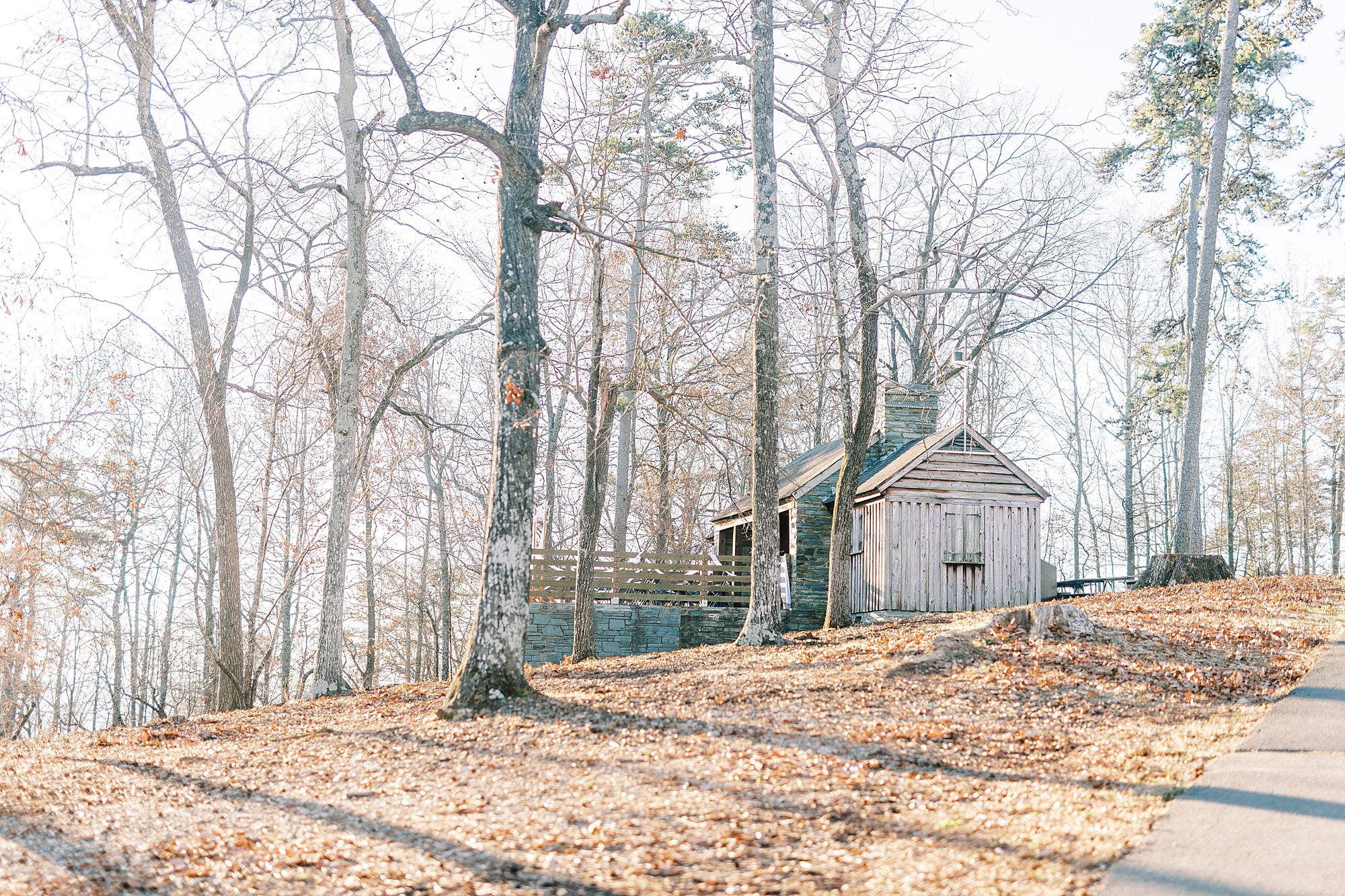 cabin sits on Morrow Mountain for wedding day