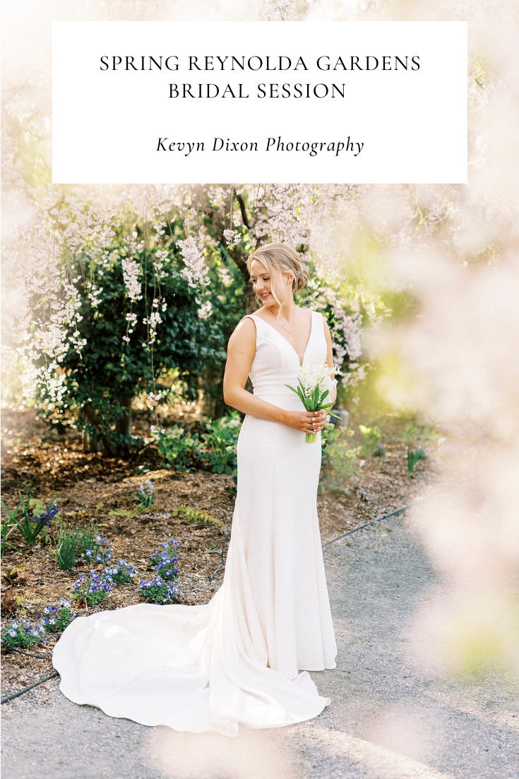 Reynolda Gardens Bridal Session photographed for bride-to-be by Charlotte NC wedding photographer Kevyn Dixon Photography