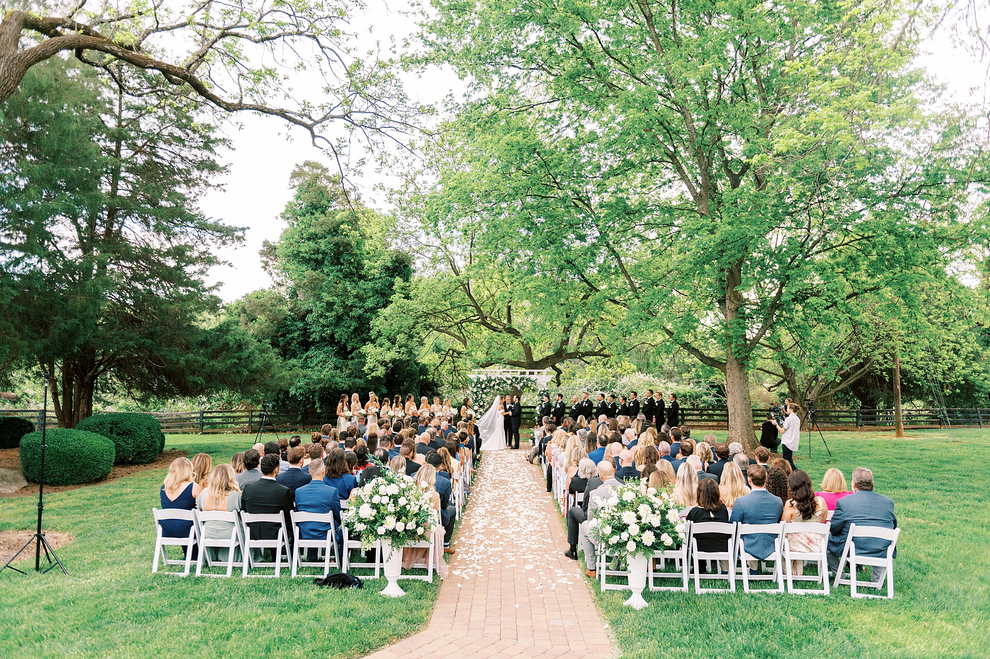 wedding ceremony on the lawn at the Venues at Langtree